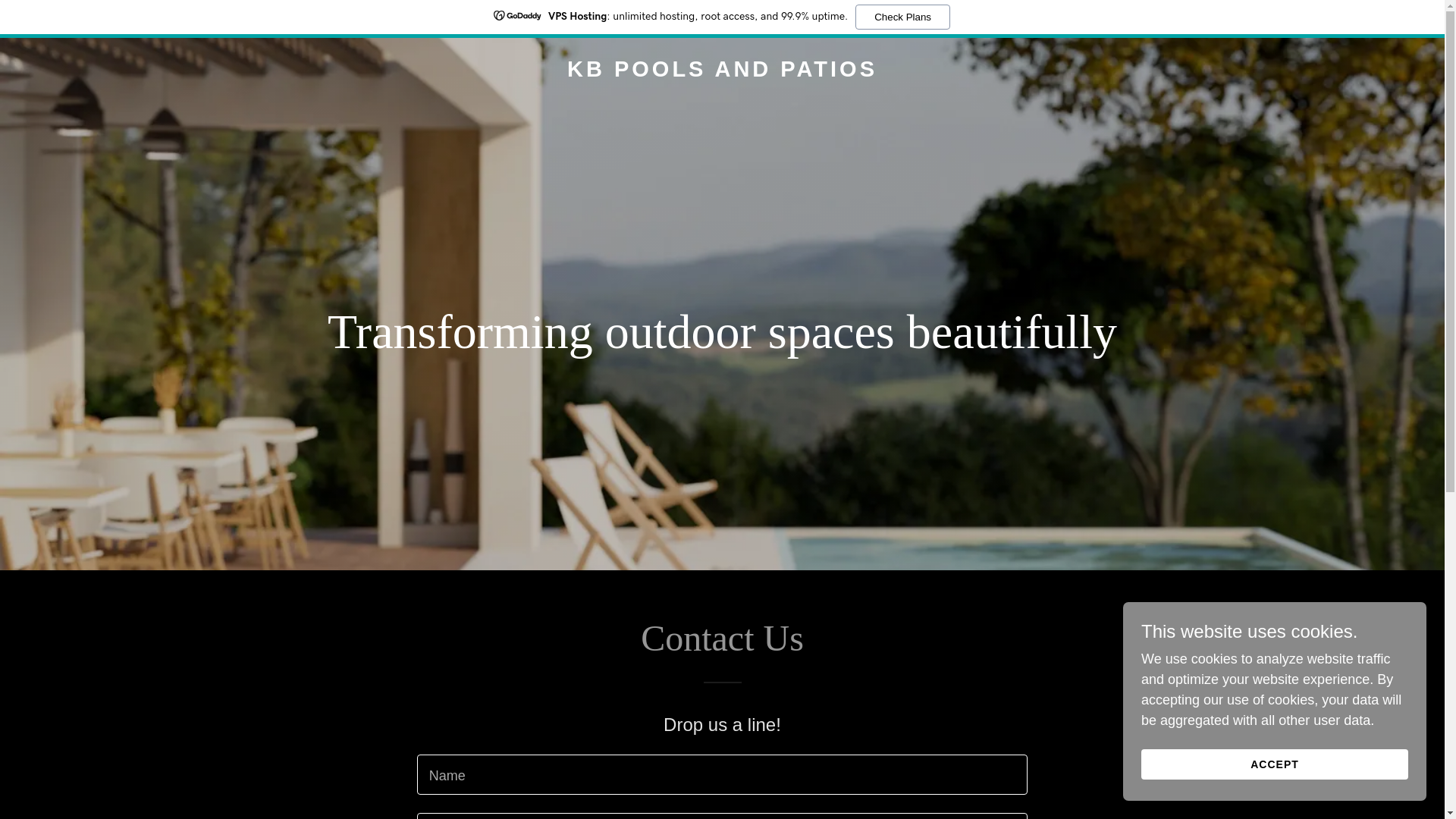 website screenshot of https://kbpoolsandpatios.com/