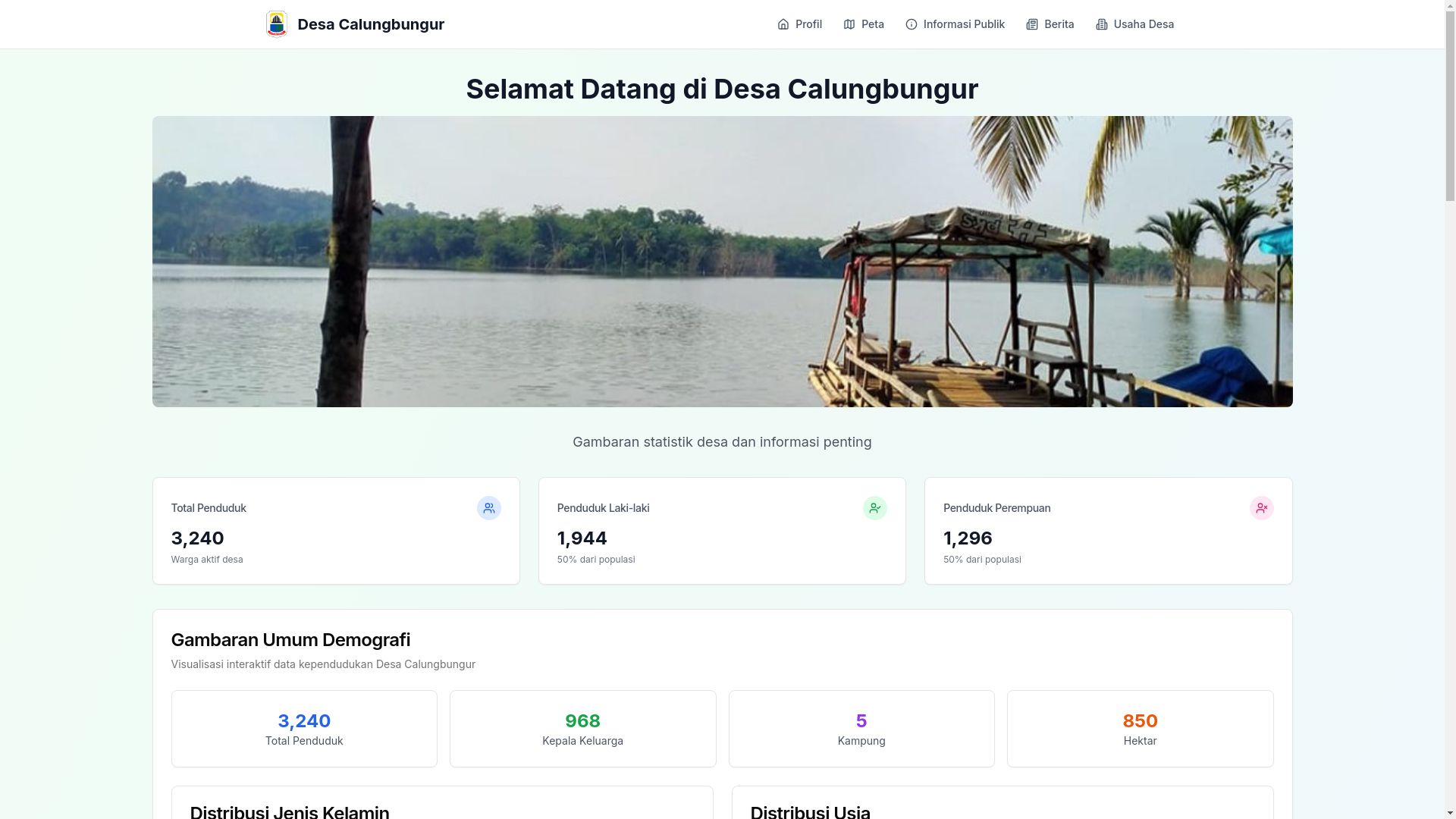 website screenshot of https://desacalungbungur.web.id/