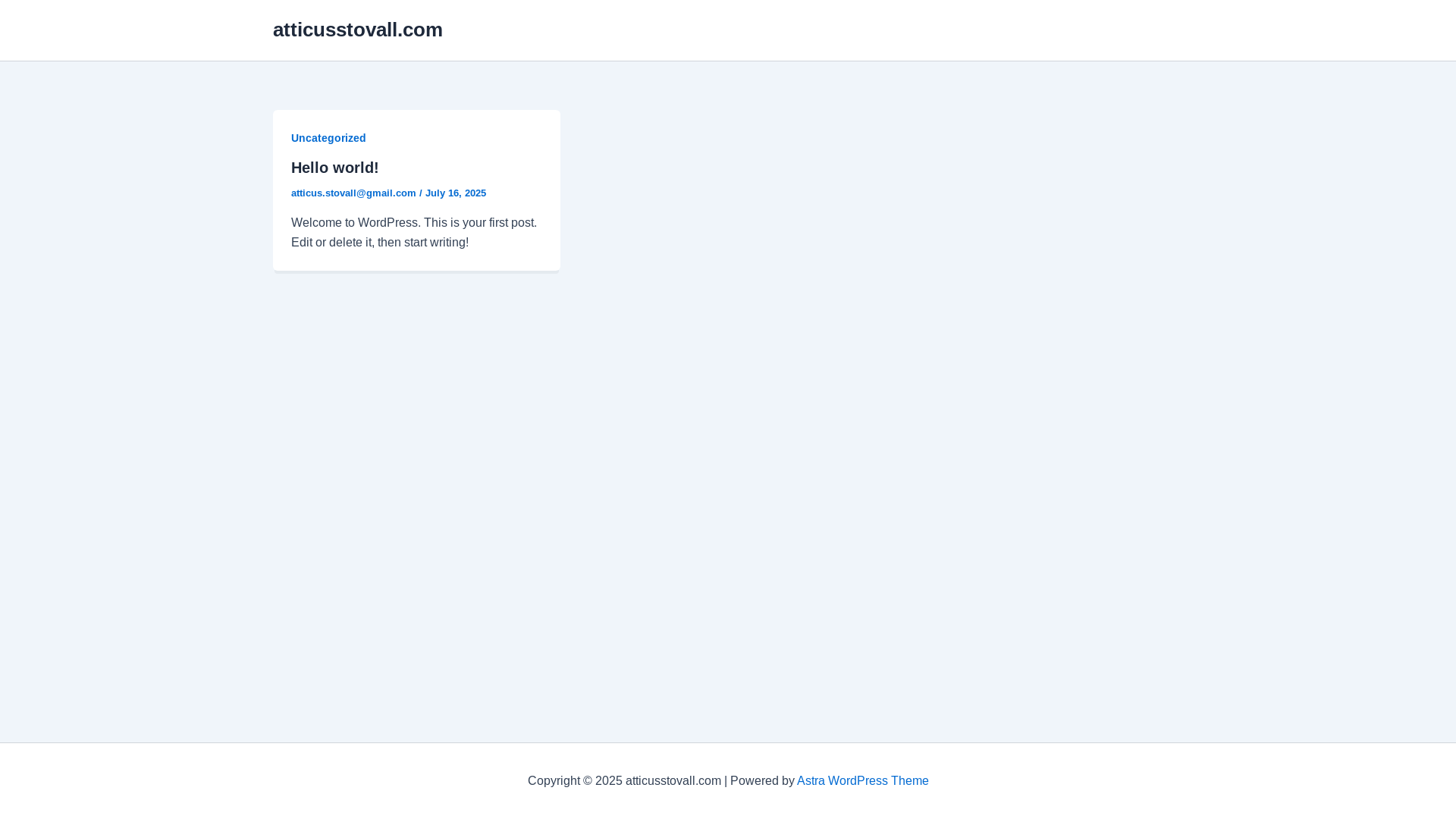 website screenshot of https://atticusstovall.com/