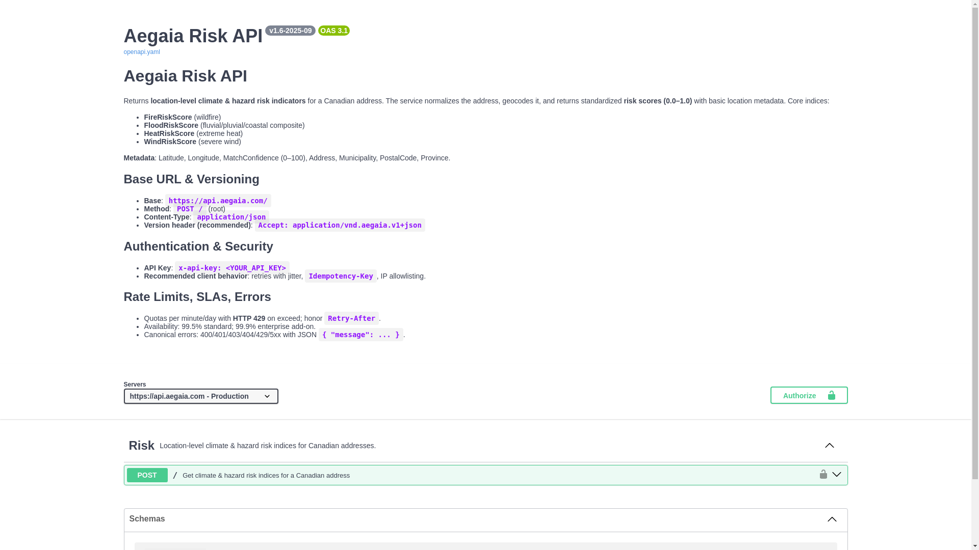 website screenshot of https://aegaia-api-doc.pages.dev/