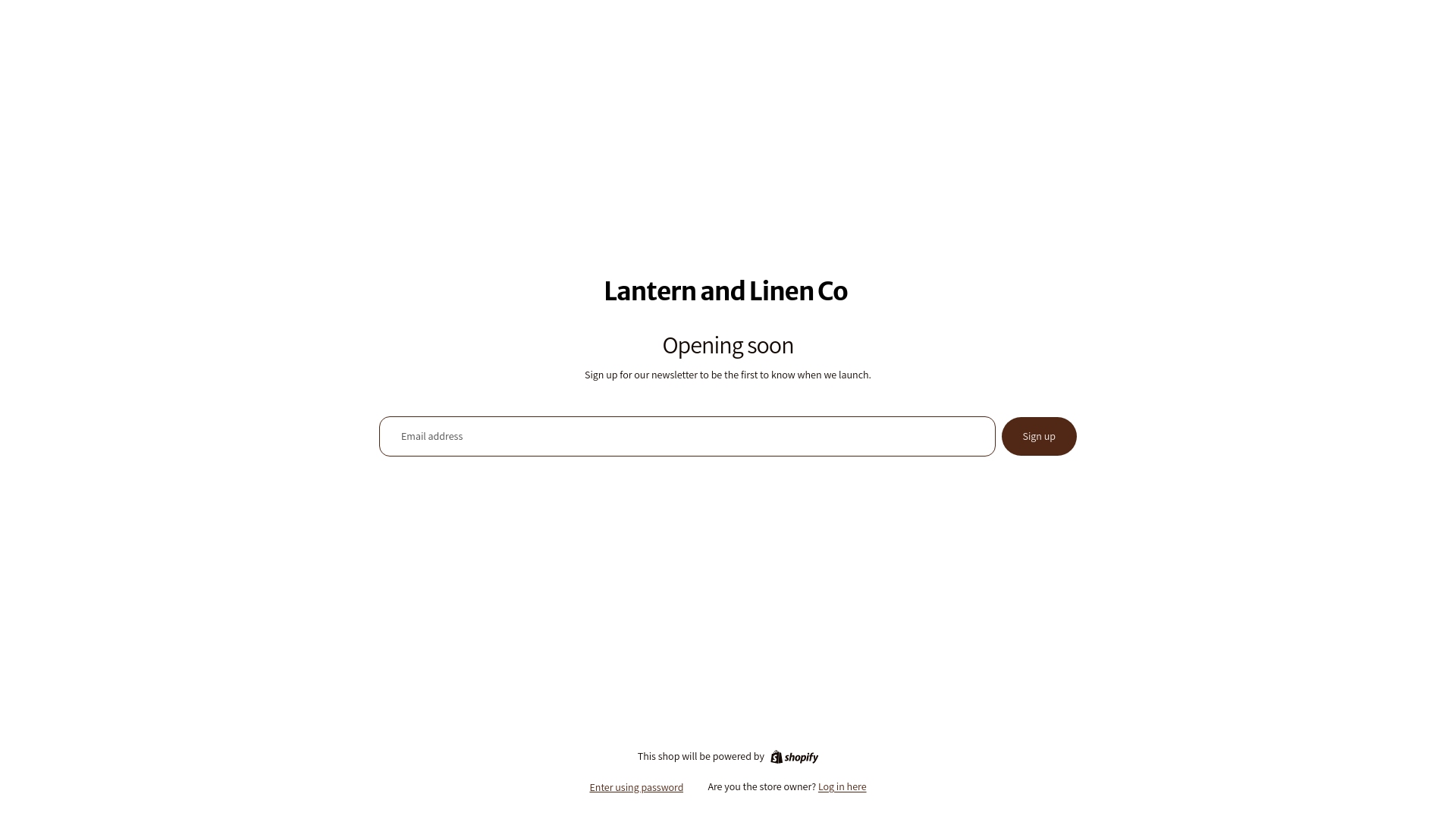website screenshot of https://lanternandlinenco.com/