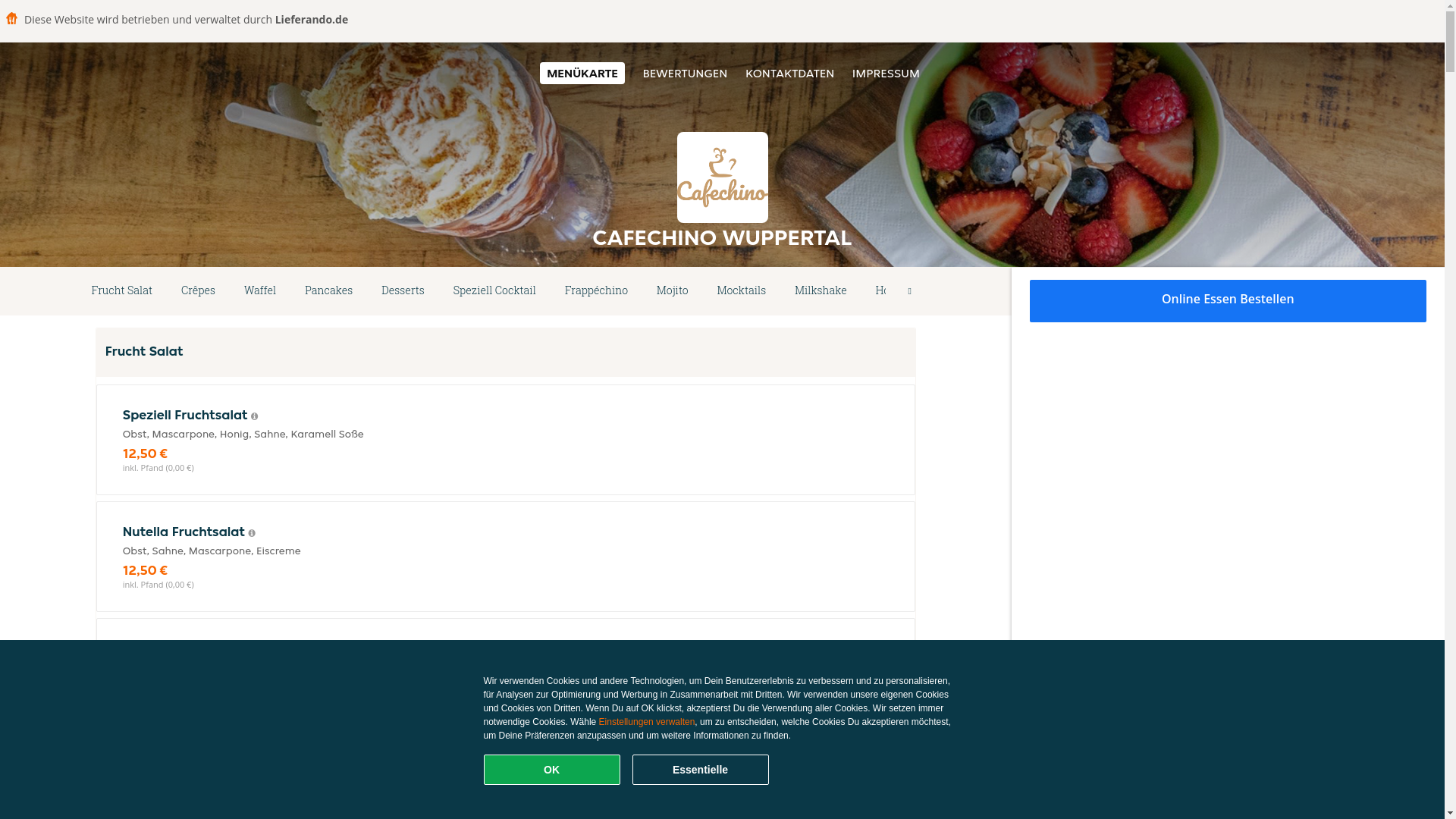 website screenshot of https://cafechino-wuppertal.de/