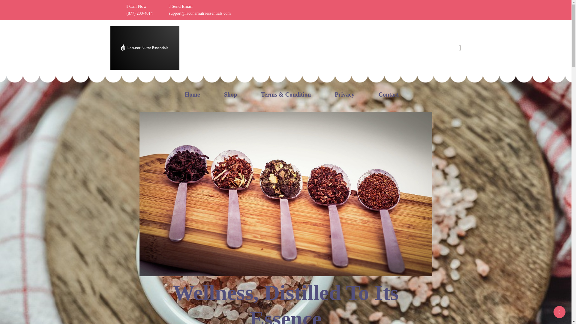website screenshot of https://lacunarnutraessentials.com/