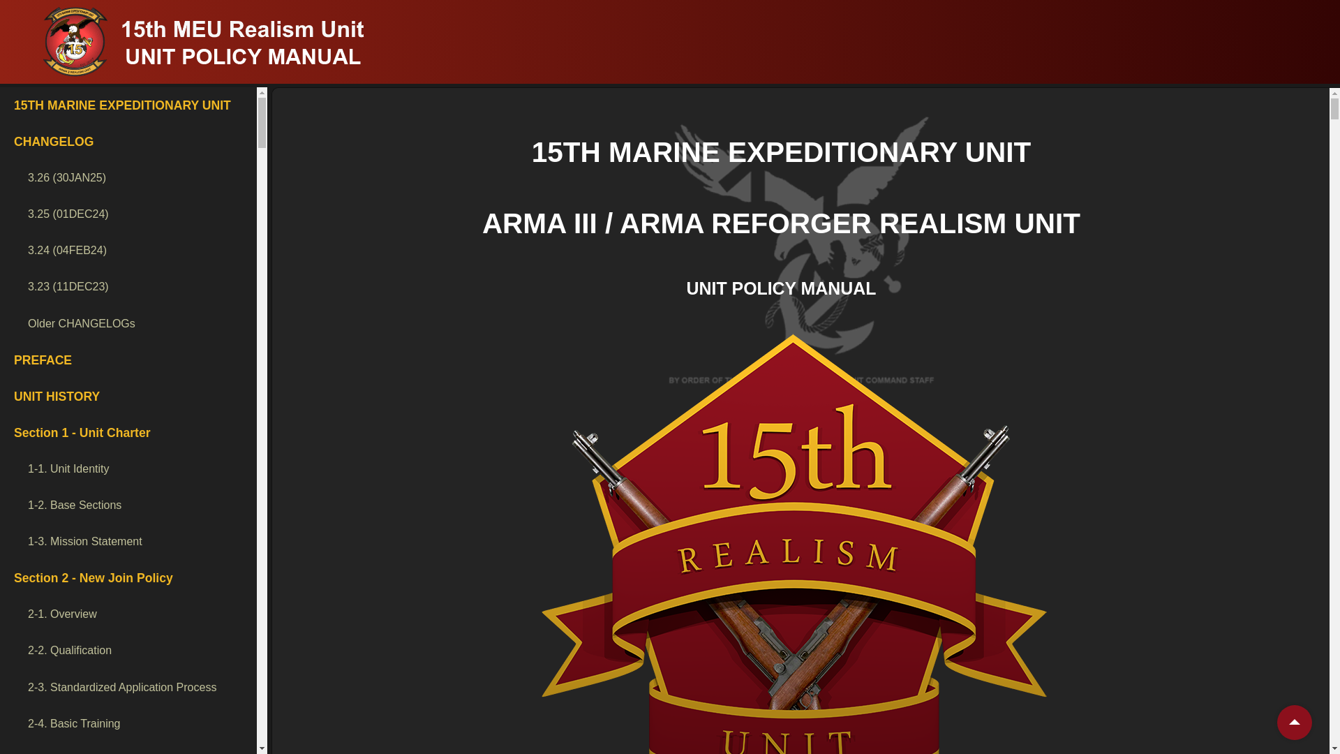 website screenshot of https://15thmeu-unit-policy-manual.pages.dev/