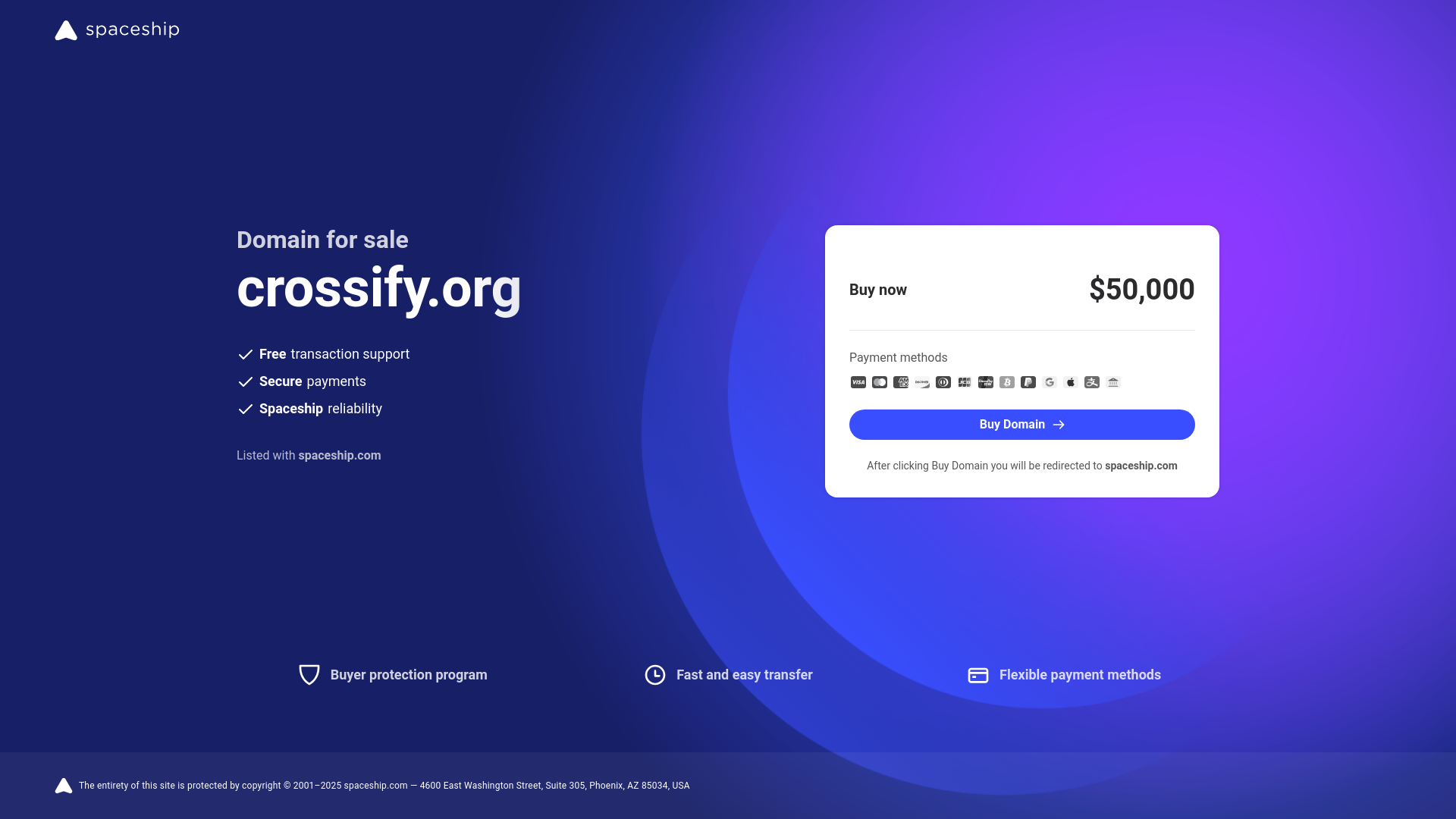 website screenshot of https://crossify.org/