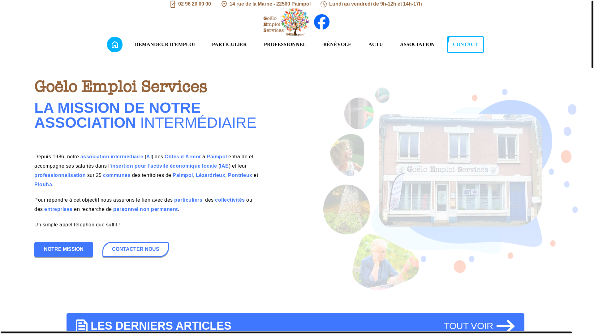 website screenshot of https://goelo-emploi-services.fr/
