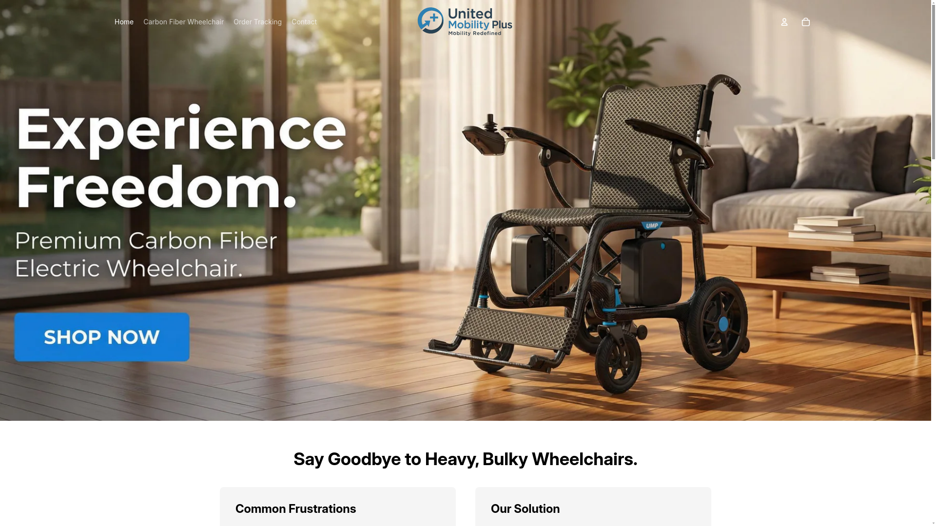 website screenshot of https://unitedmobilityplus.com/