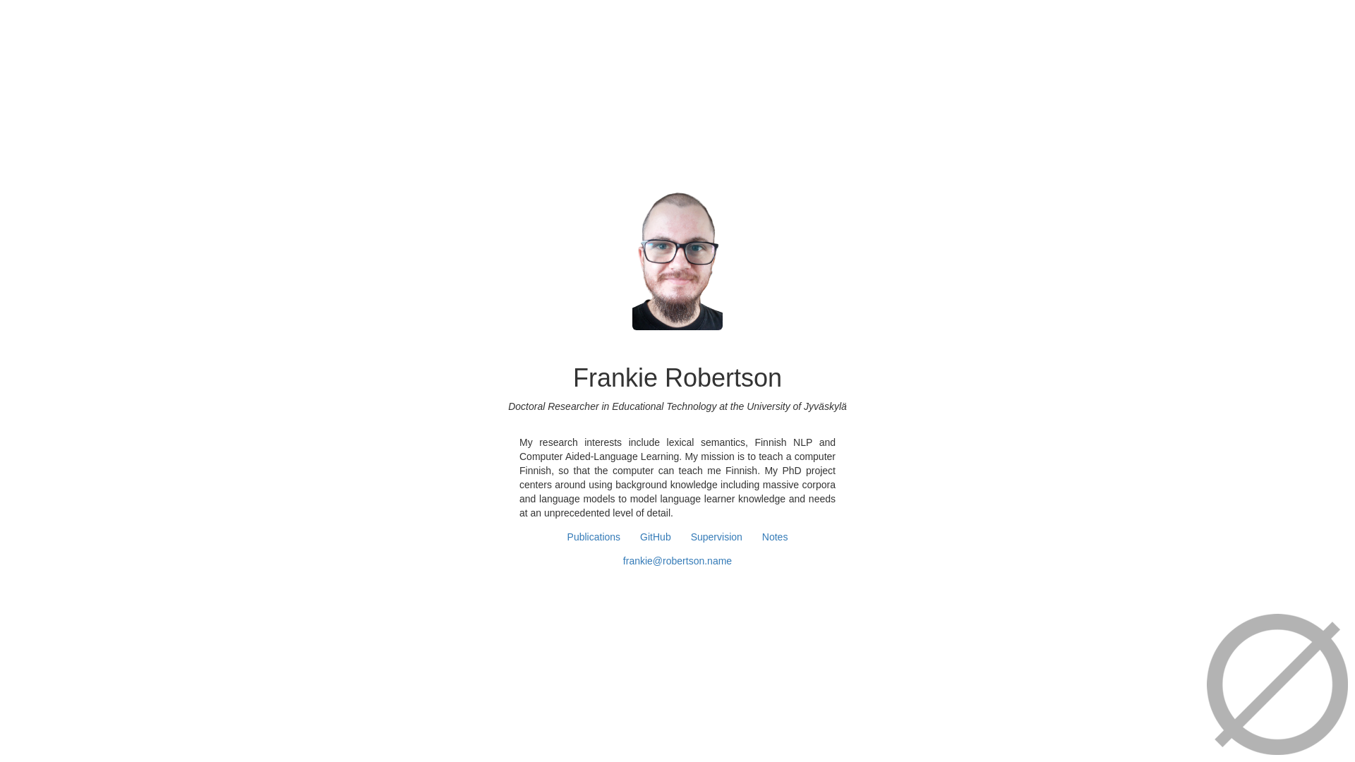 website screenshot of https://frankier.name/