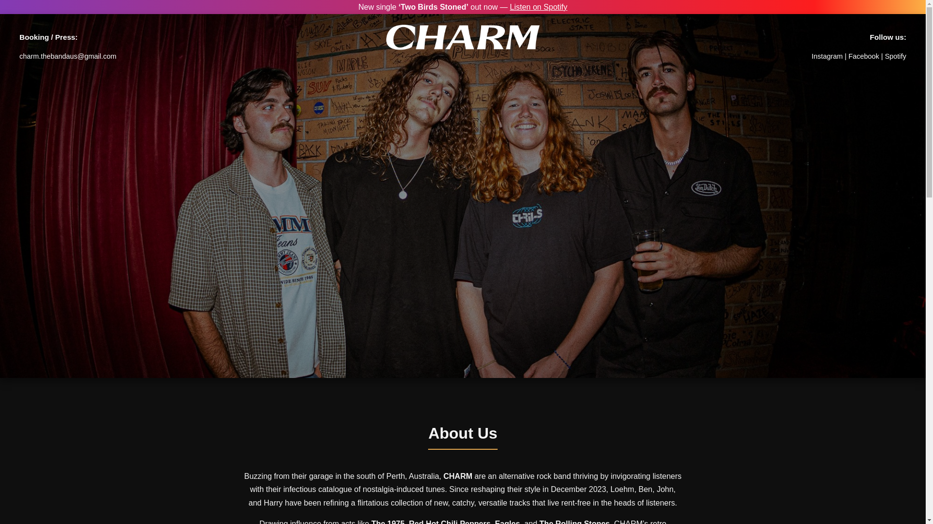 website screenshot of https://charmtheband.com/