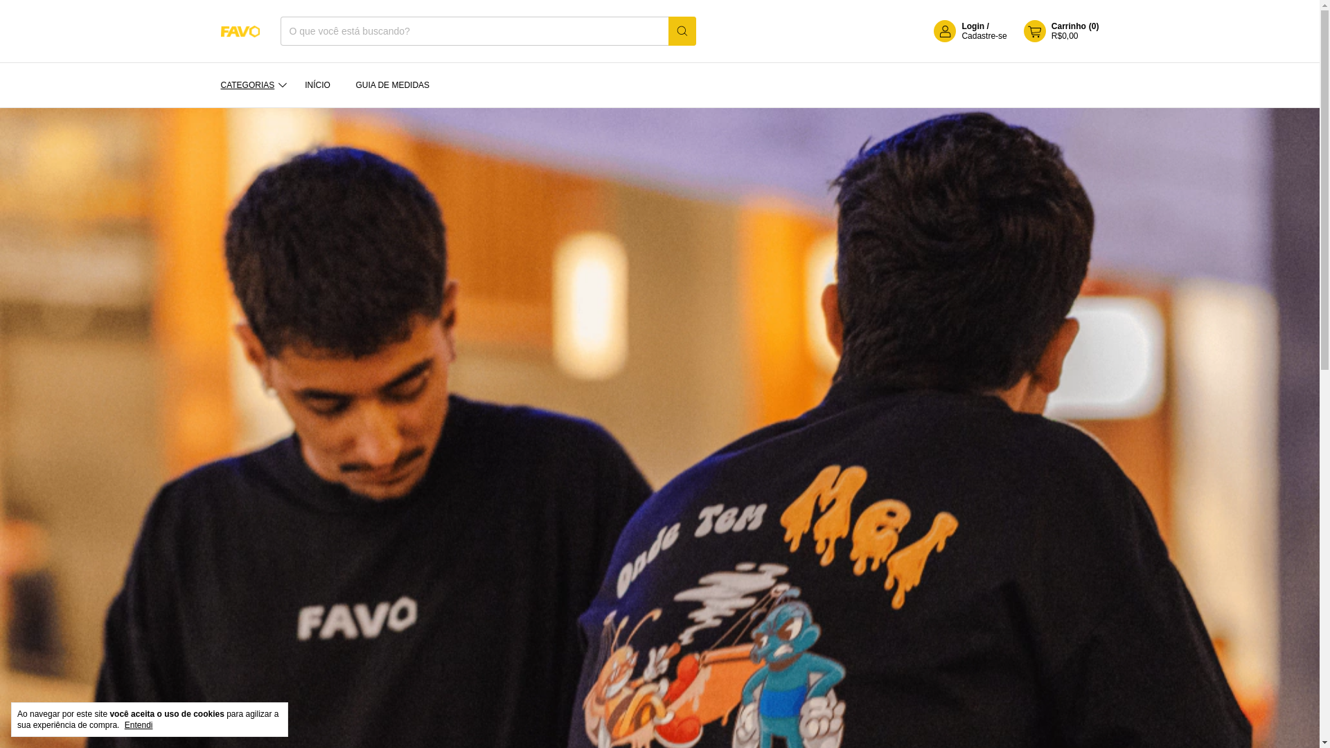 website screenshot of https://favoclothing.com.br/