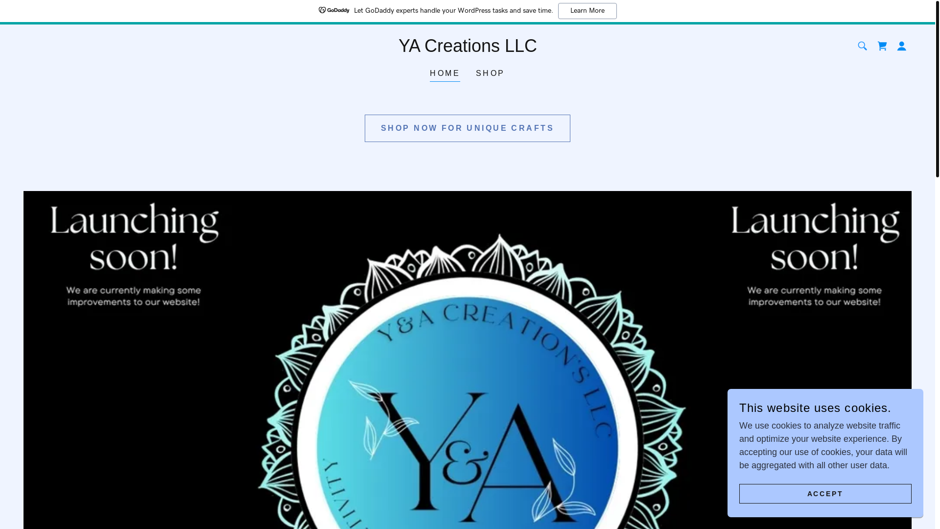 website screenshot of https://yacreationsllc.org/