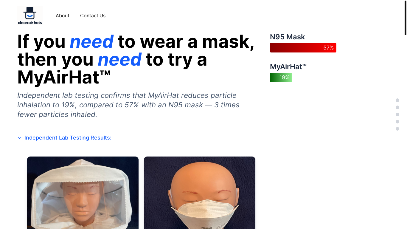 website screenshot of https://cleanairhats-astroship-rnt.pages.dev/