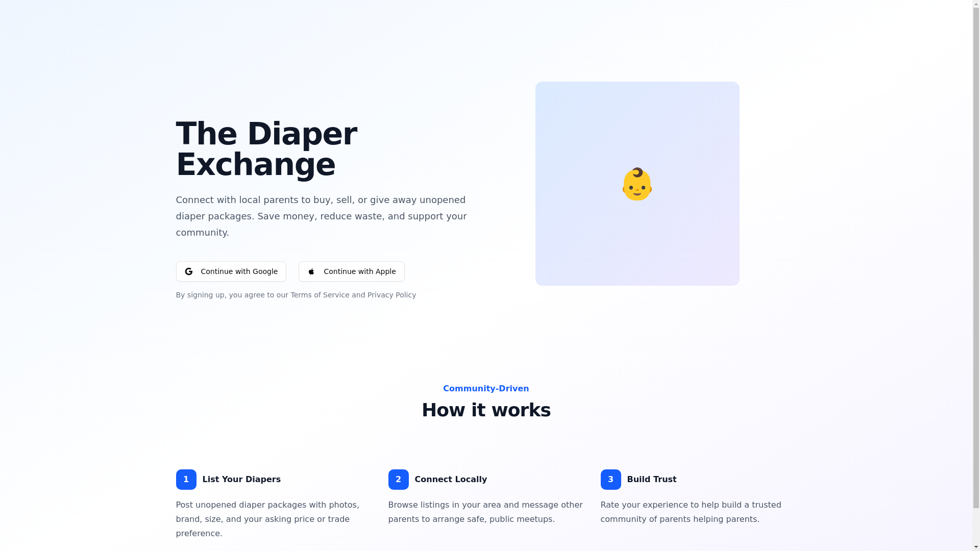 website screenshot of https://diaper-exchange.pages.dev/