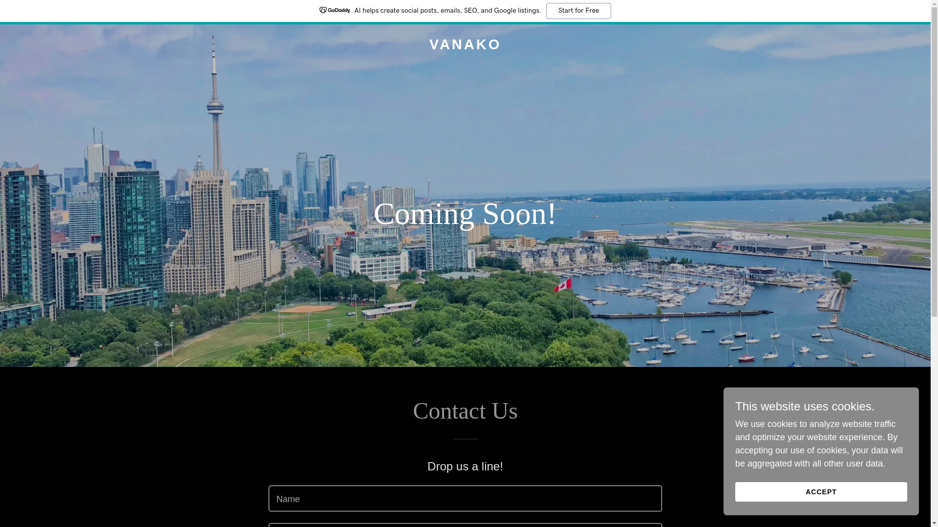 website screenshot of https://vanako.ca/