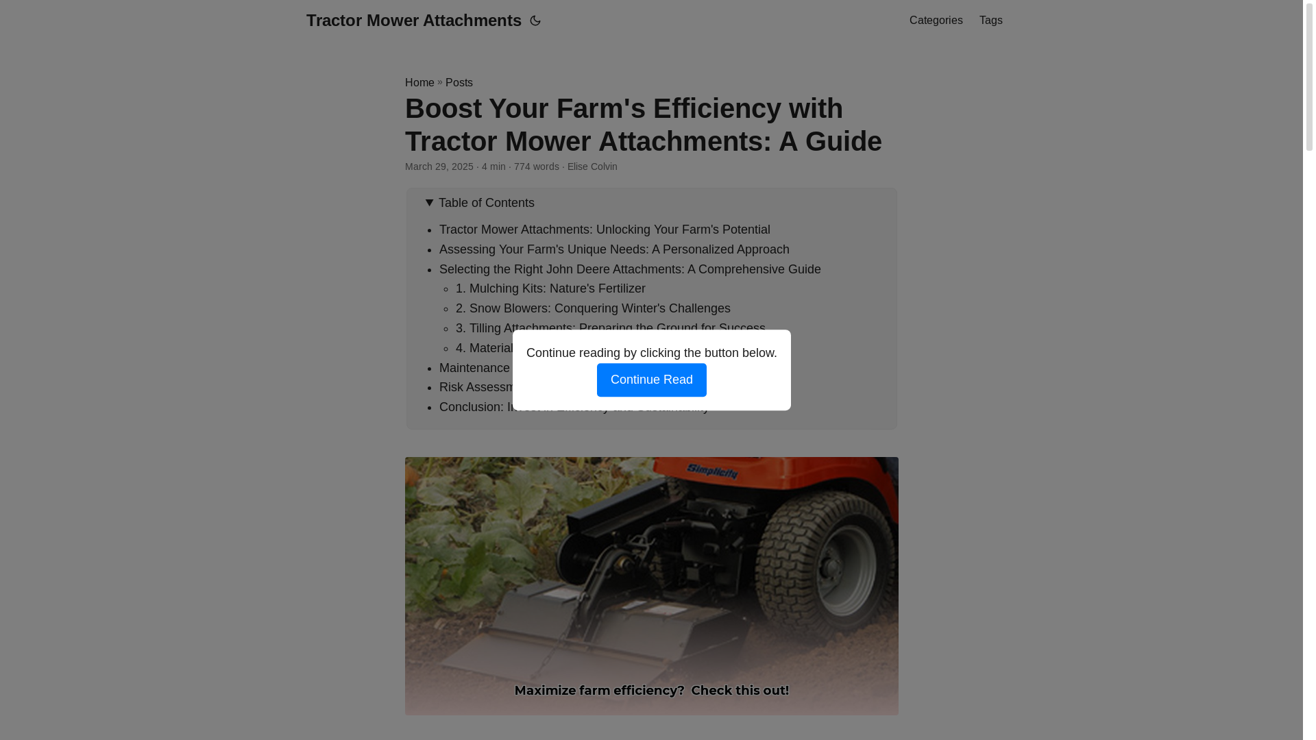 website screenshot of https://tractor-mower-attachments.pages.dev/