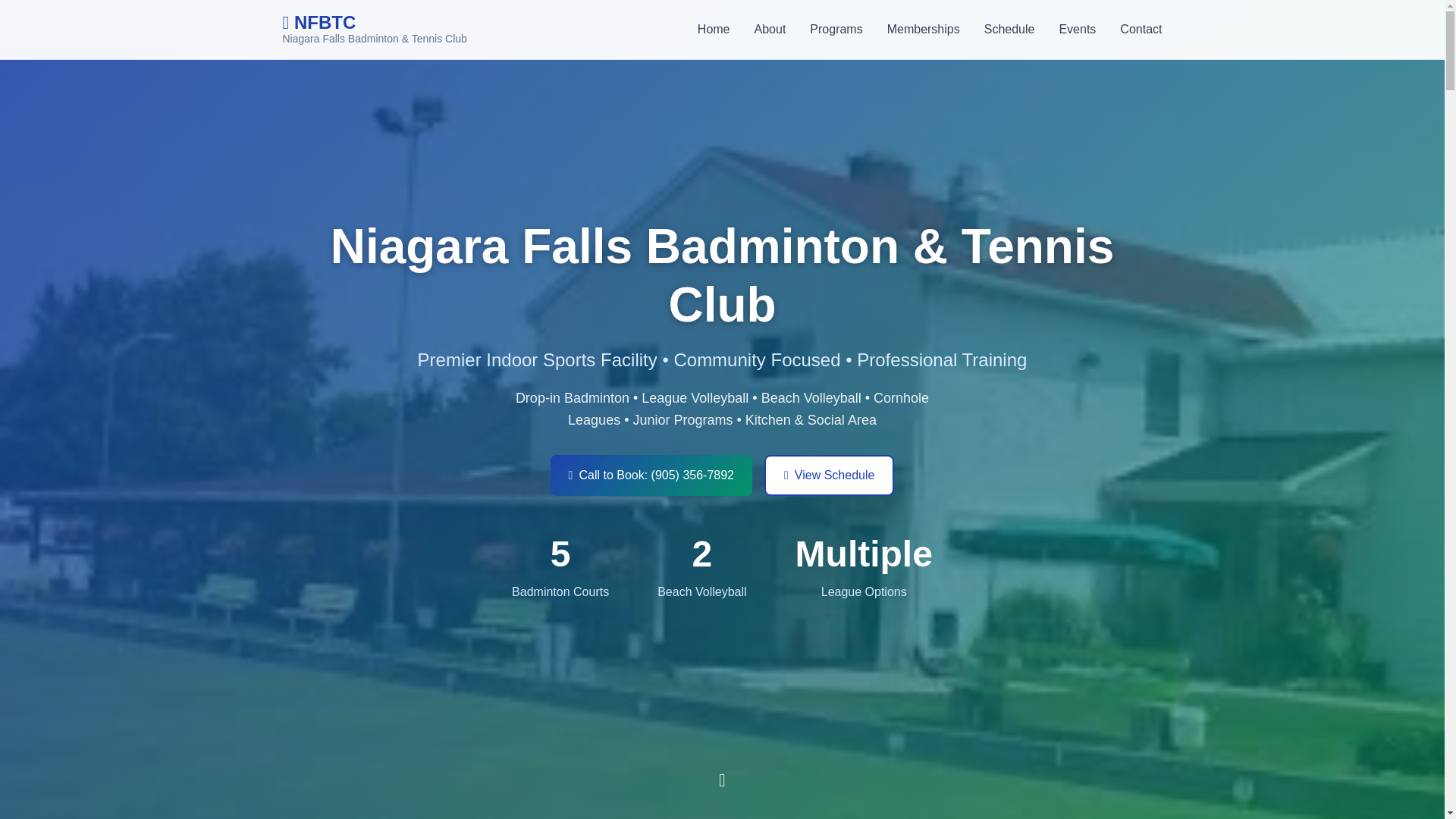website screenshot of https://niagarafallsbadmintontennisclub.pages.dev/