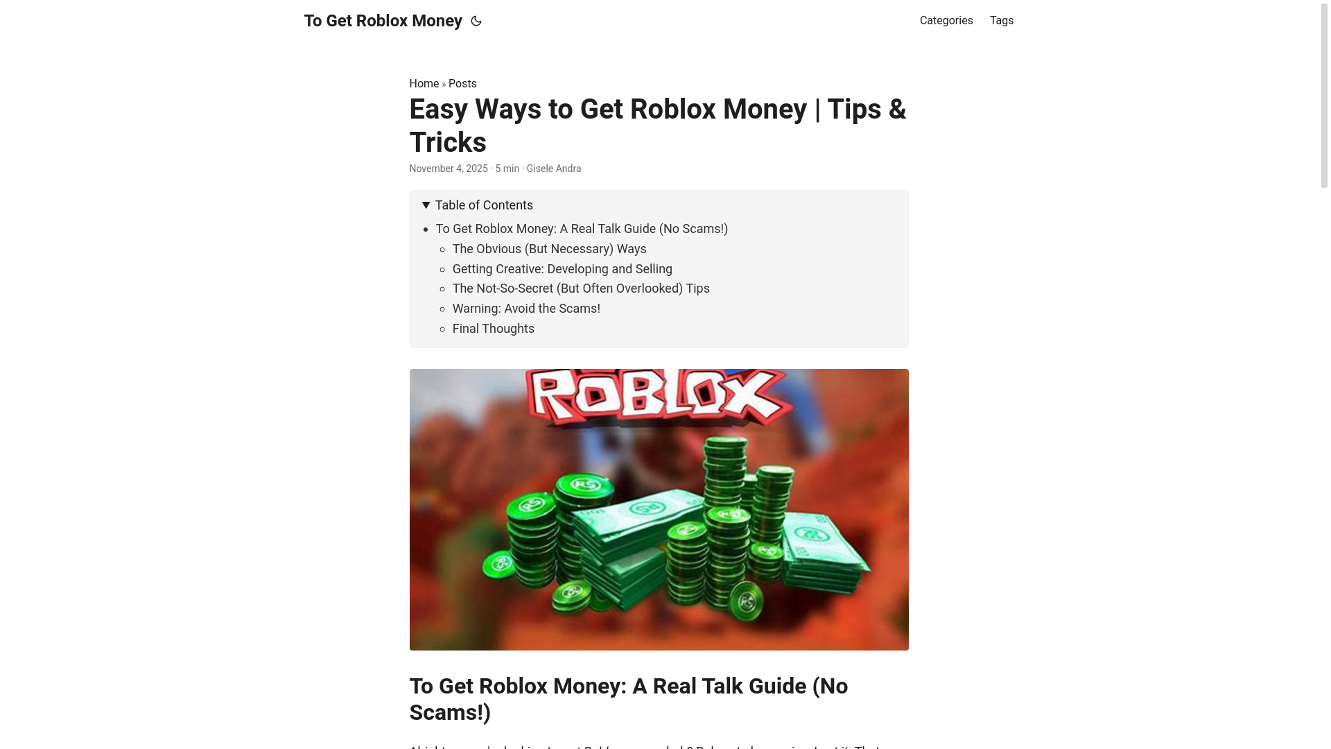 website screenshot of https://to-get-roblox-money.pages.dev/