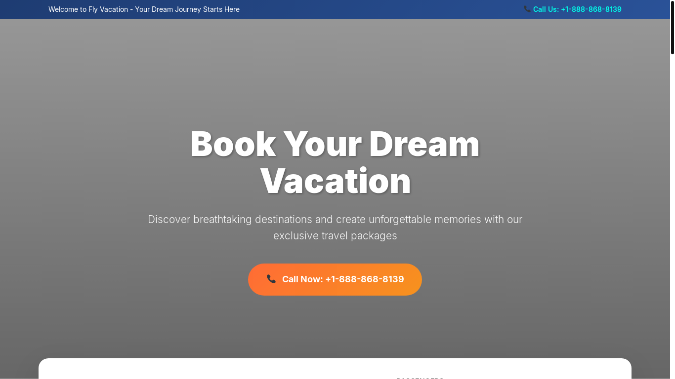 website screenshot of https://flyvacation2.com/