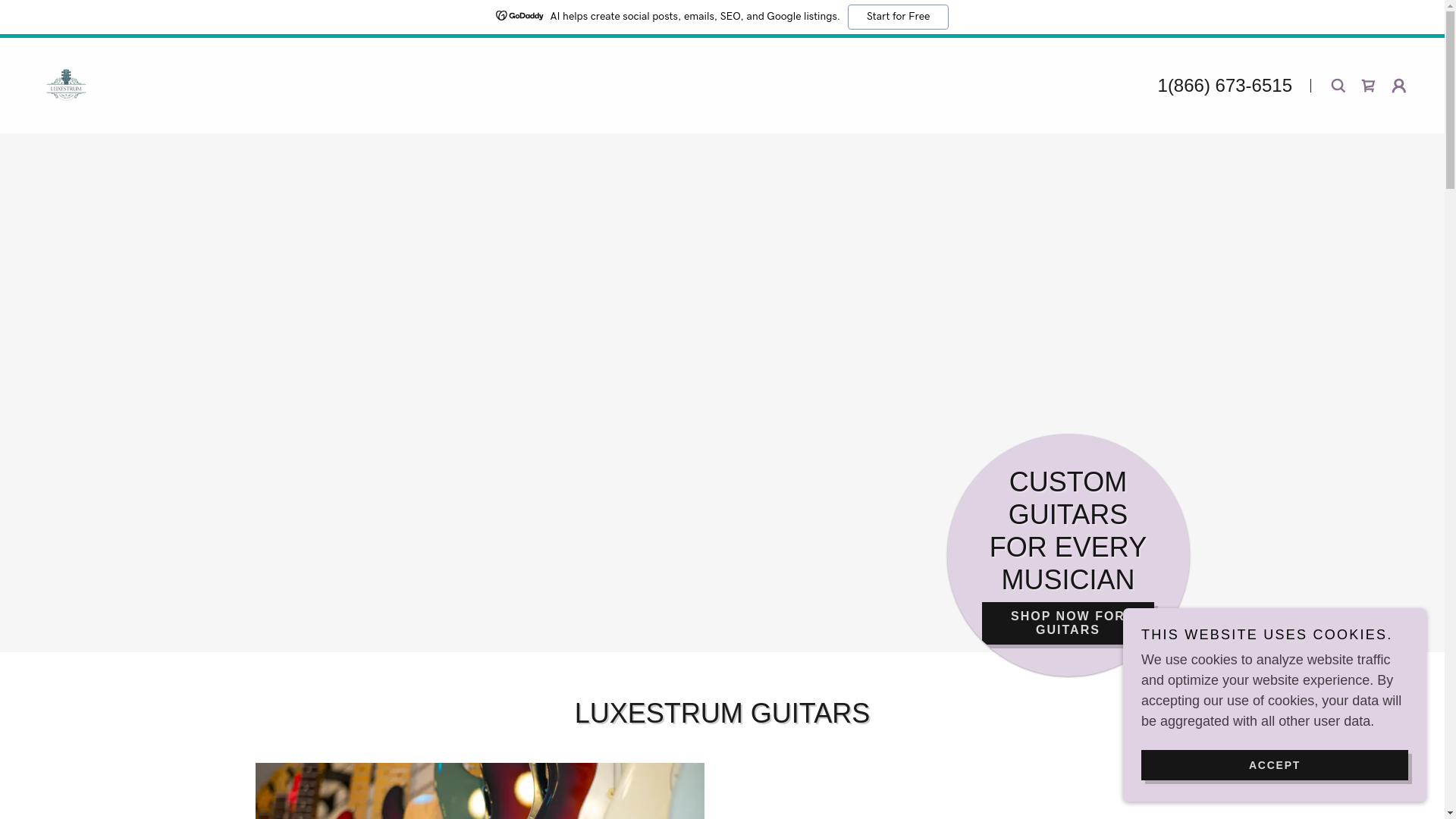 website screenshot of https://luxestrumguitars.com/