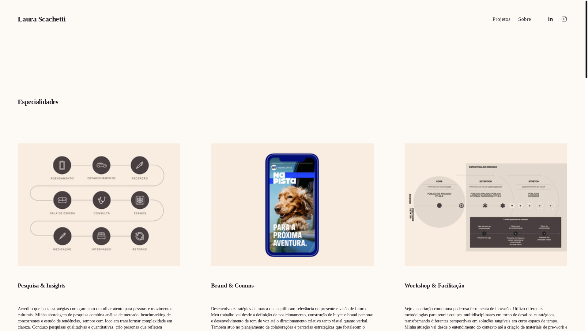 website screenshot of https://laurascachetti.com/