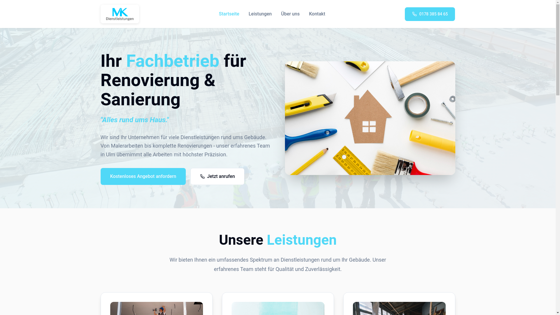 website screenshot of https://mk-ulm-service.de/