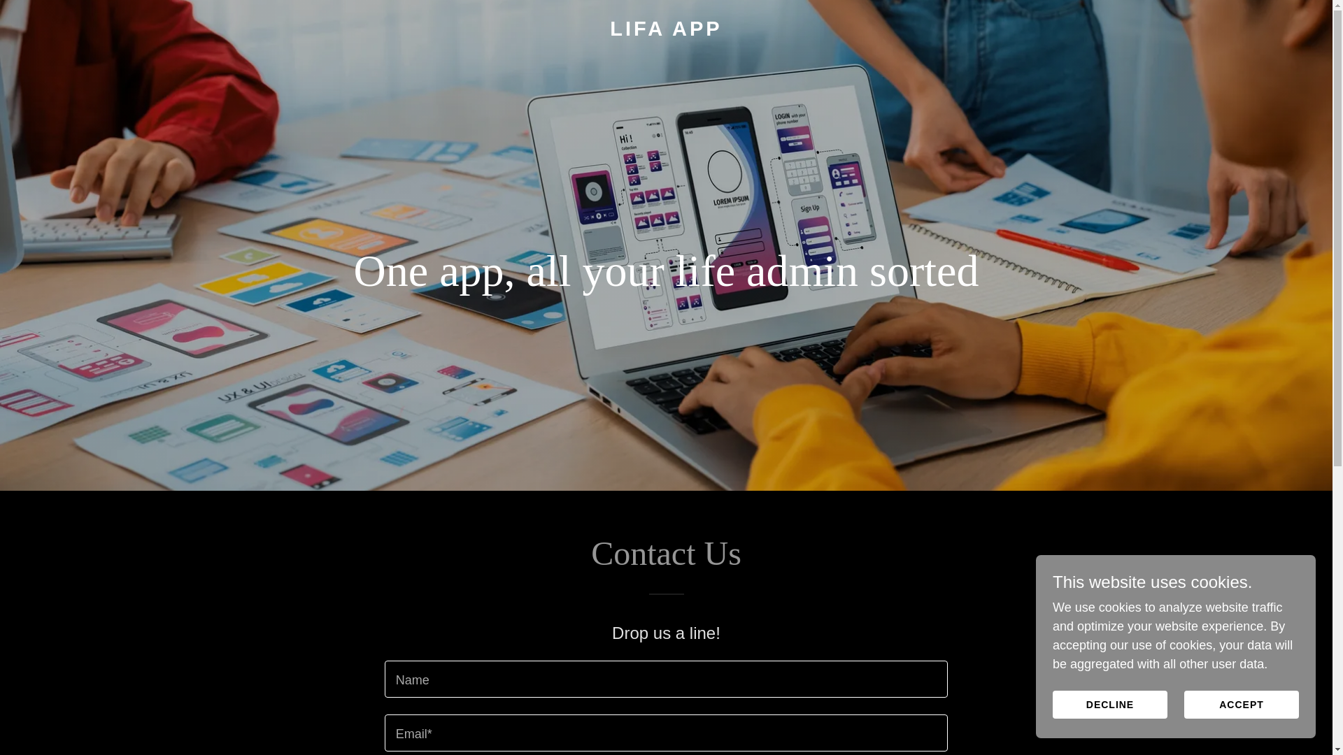 website screenshot of https://lifaapp.co.uk/