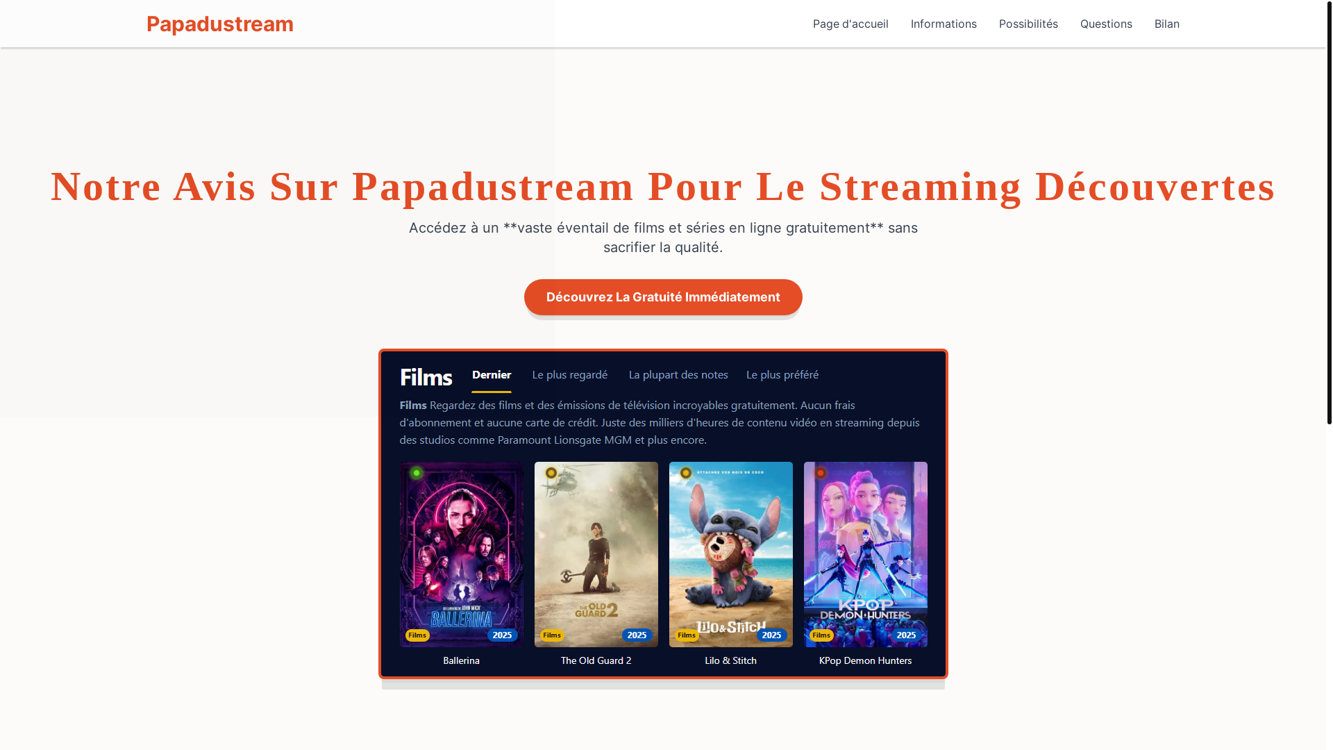 website screenshot of https://papadustream-y6ox.pages.dev/