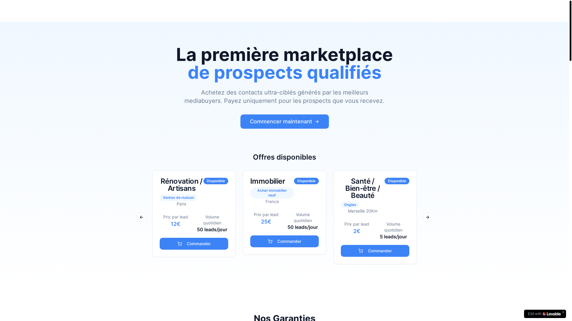 website screenshot of https://lead-marketplace.pro/