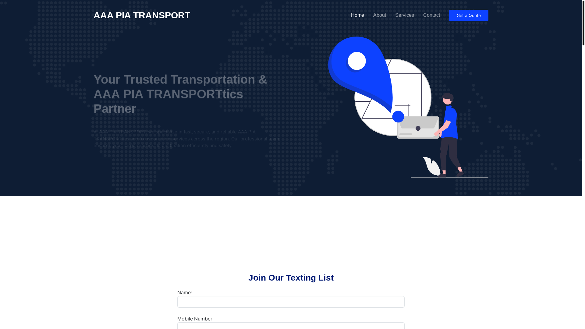 website screenshot of https://aaapiatransport.com/
