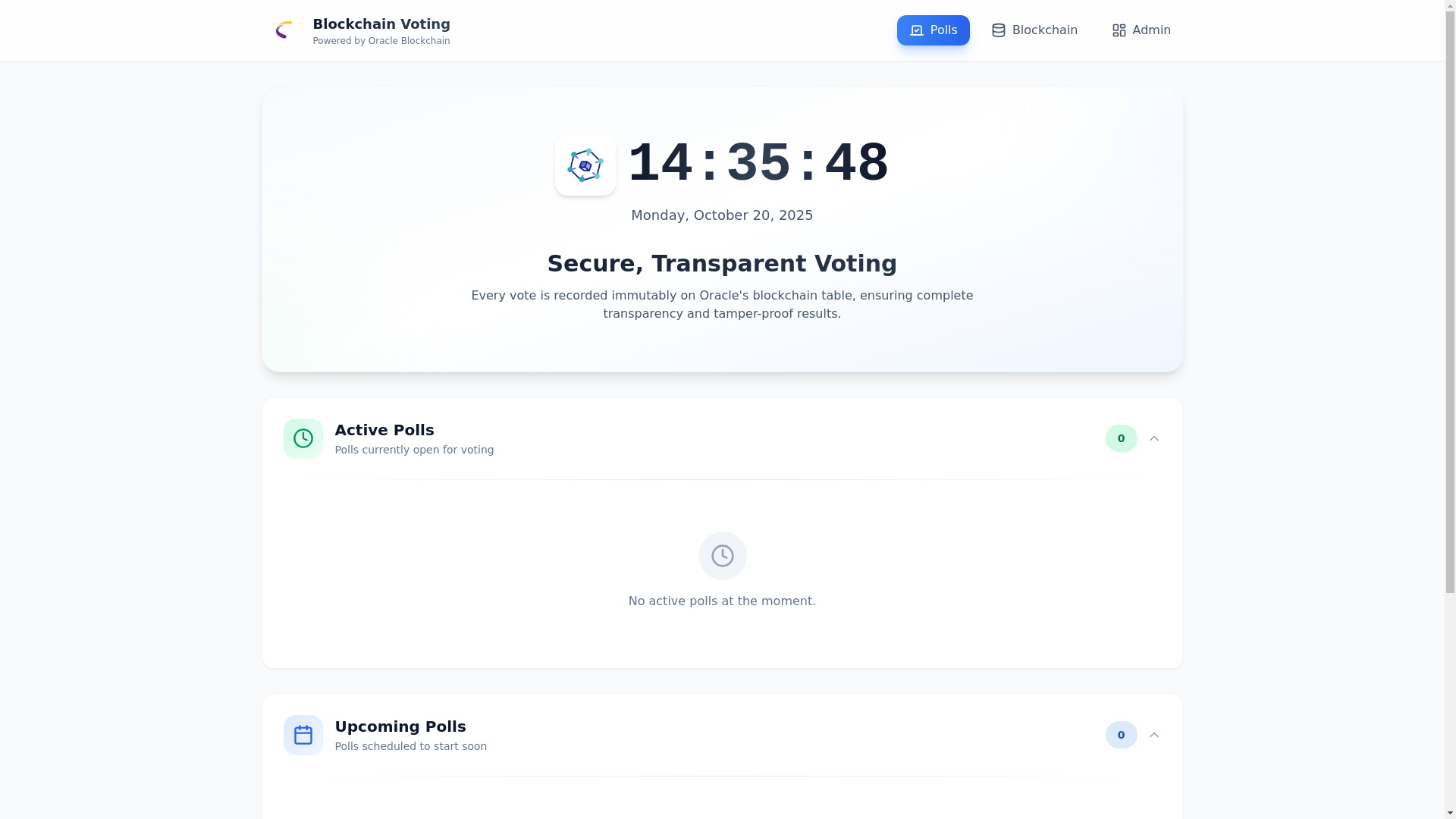 website screenshot of https://voting-oracle-blockchain-table.pages.dev/