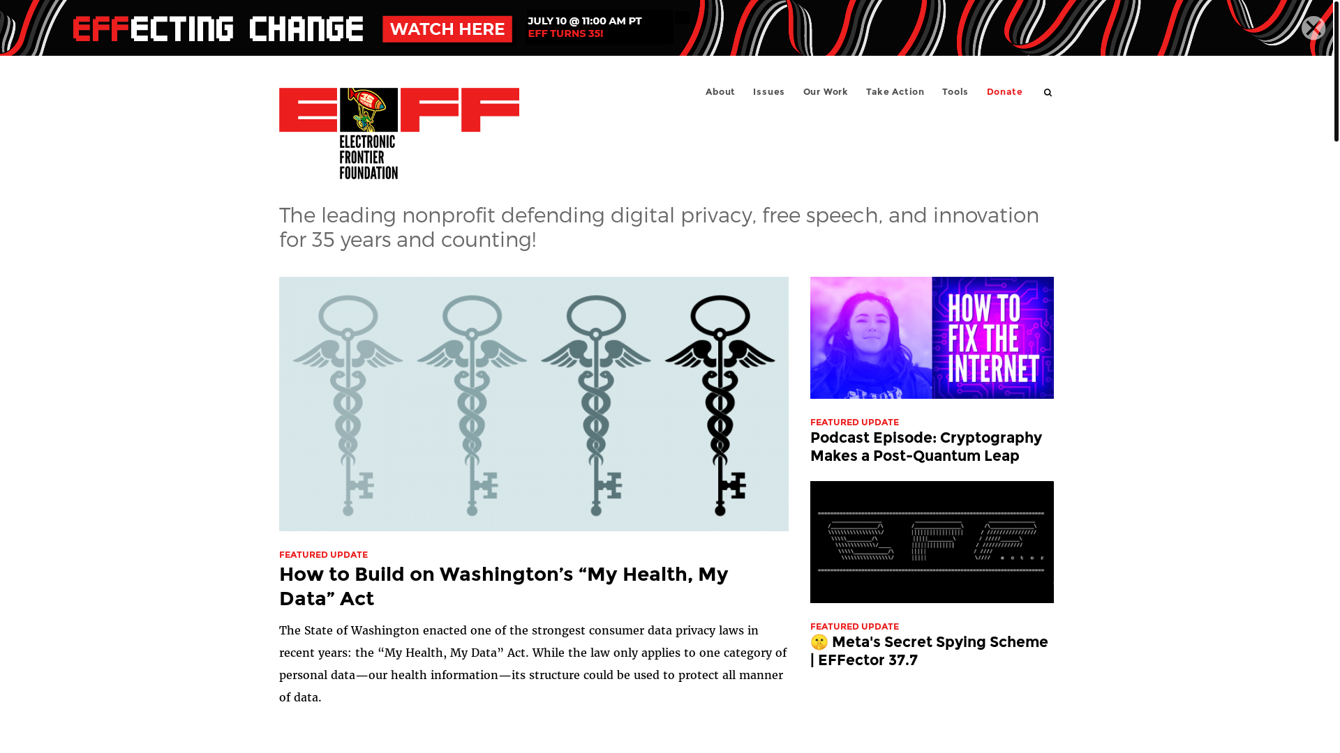 website screenshot of https://eff.org