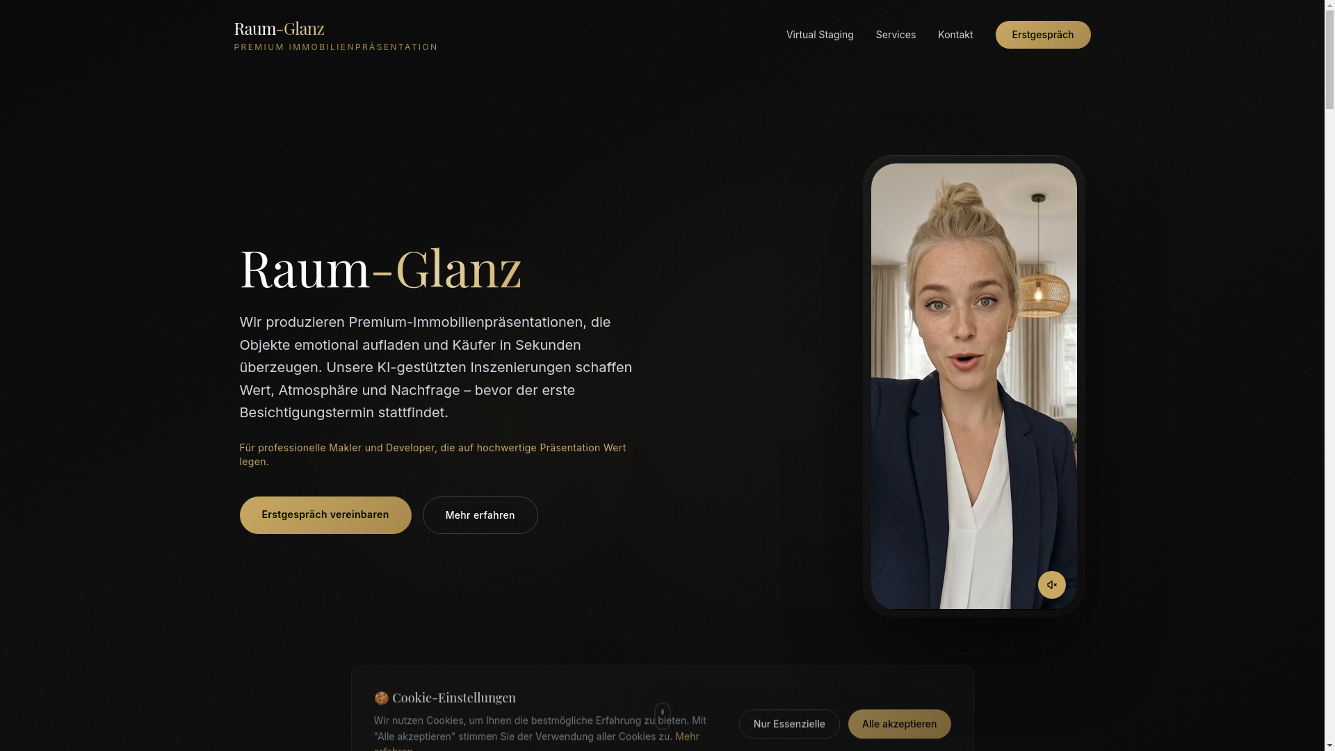 website screenshot of https://raum-glanz.com/