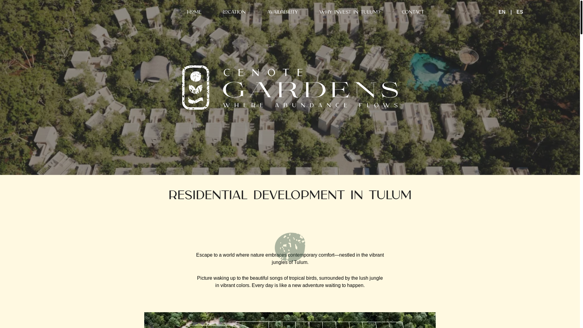 website screenshot of https://cenotegardens.pages.dev/