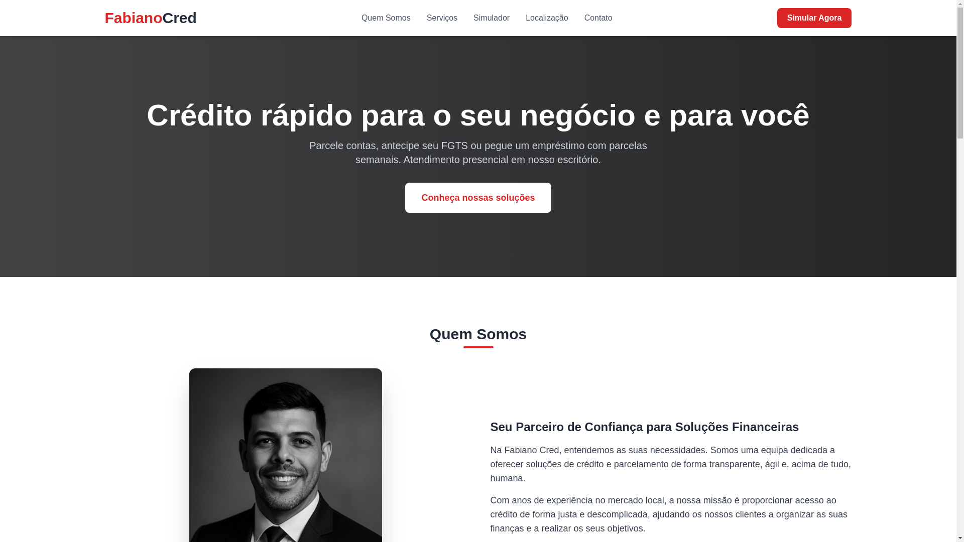 website screenshot of https://fabianocred.pages.dev/