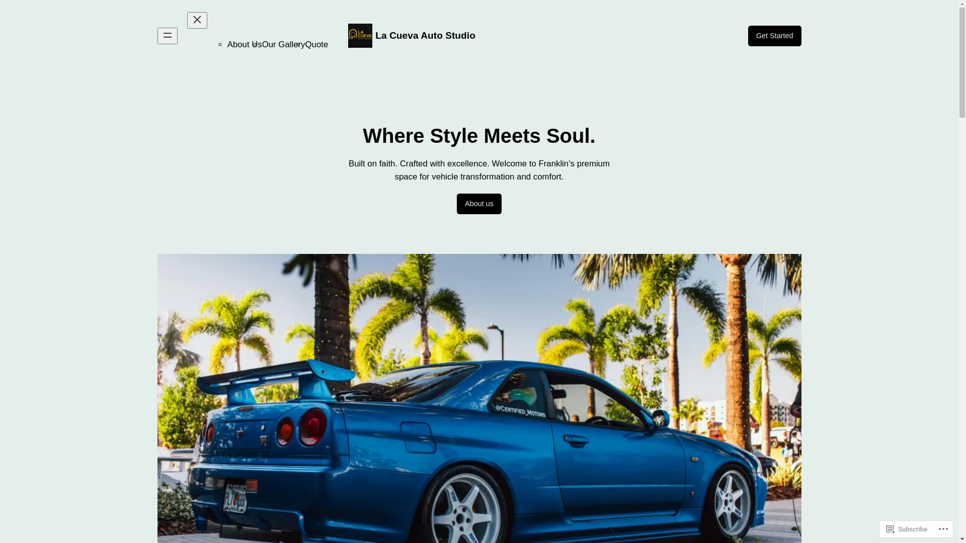 website screenshot of https://lacuevaautostudio.com/