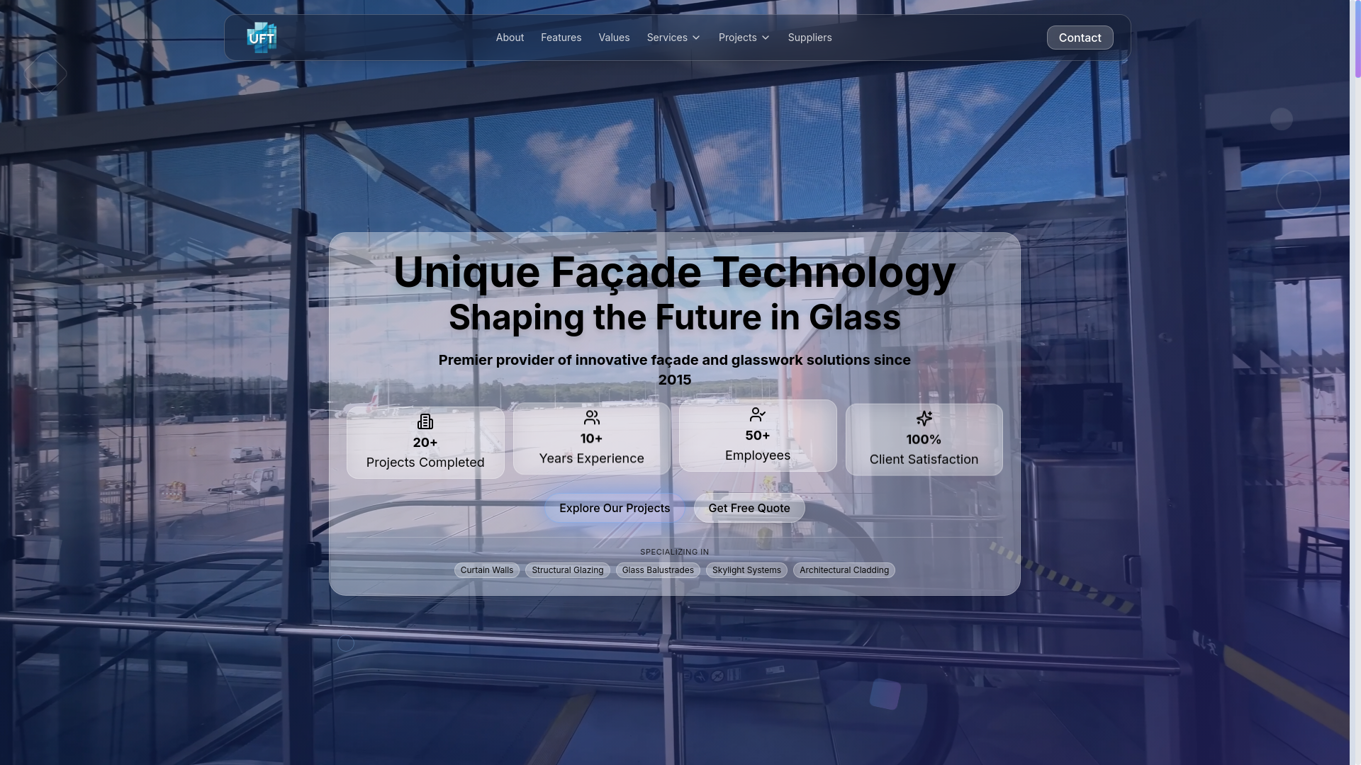 website screenshot of https://uniquefacadetech.pages.dev/