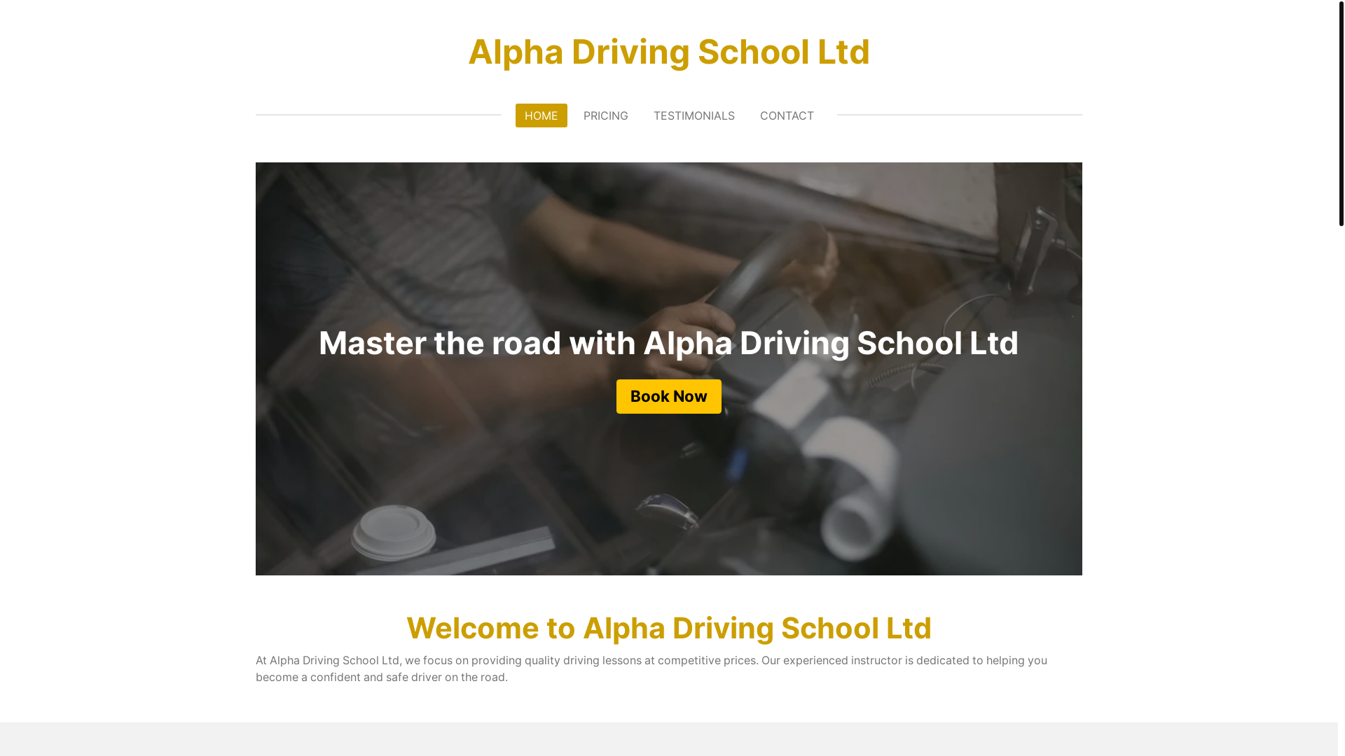 website screenshot of https://alphadrivingschoolltd.com/