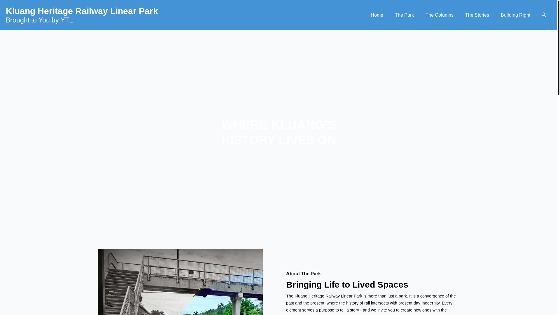 website screenshot of https://kluangheritagepark.com/