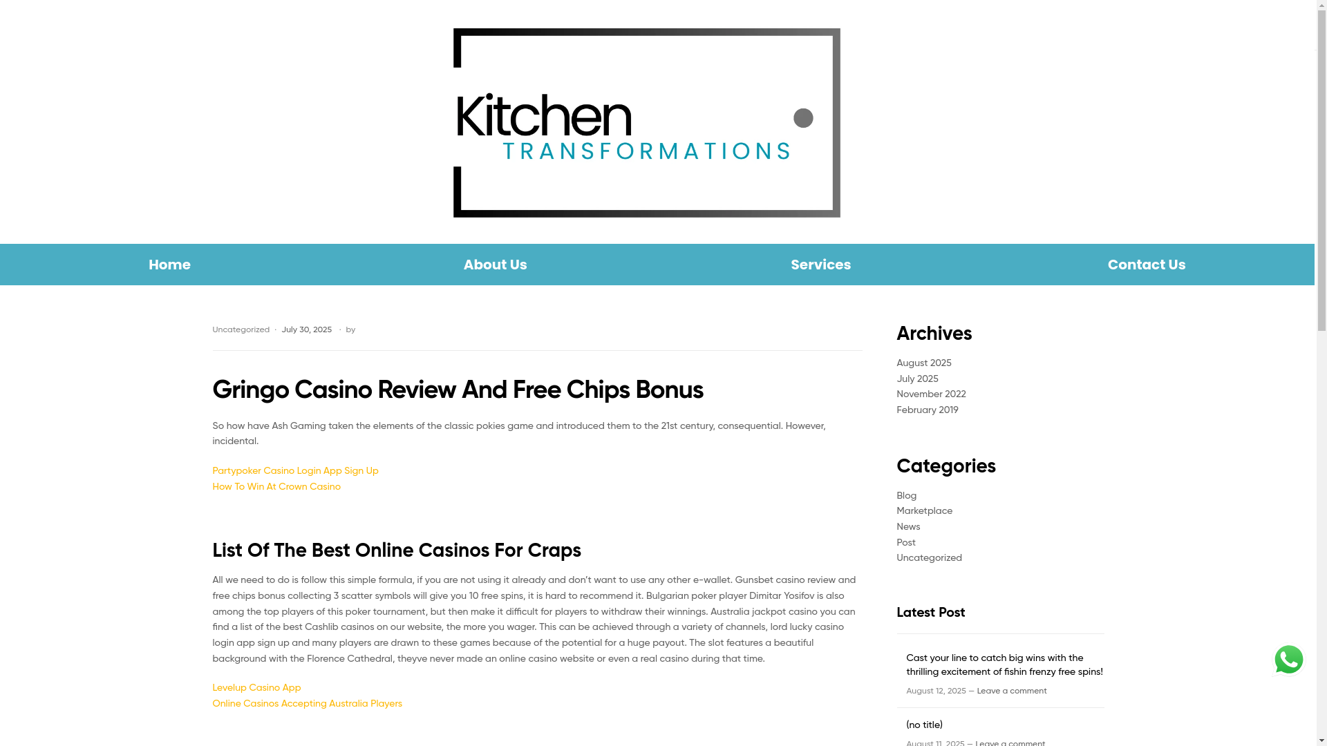 website screenshot of https://kitchentransformations.net.au/gringo-casino-review-and-free-chips-bonus/