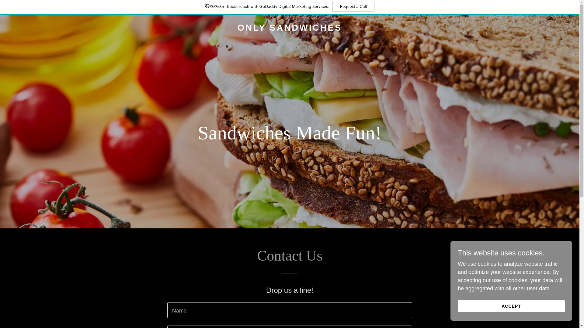 website screenshot of https://only-sandwiches.com/
