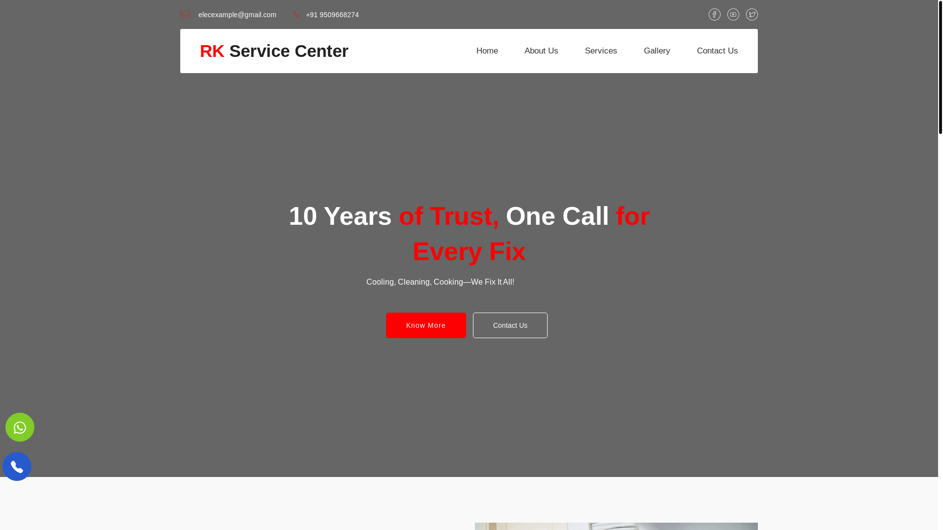 website screenshot of https://rkservicecenter.org/