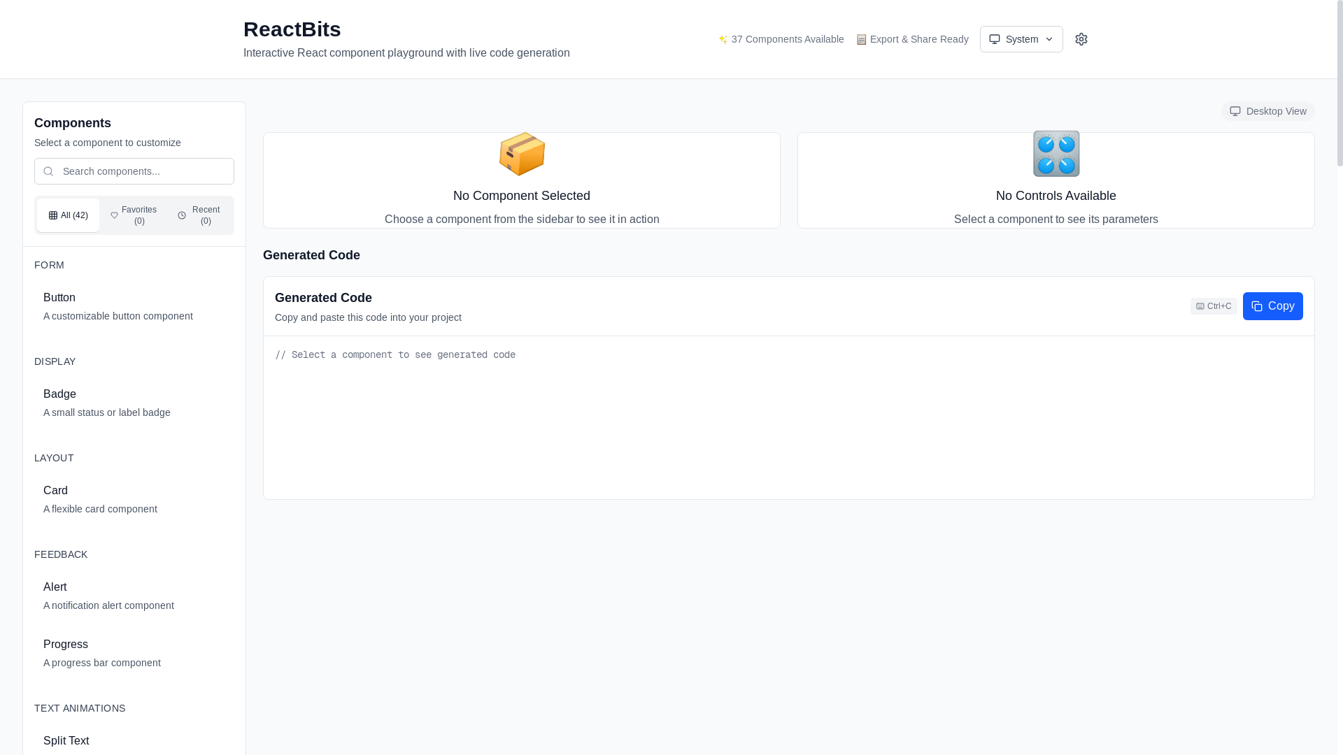 website screenshot of https://reactbitscpy.pages.dev/