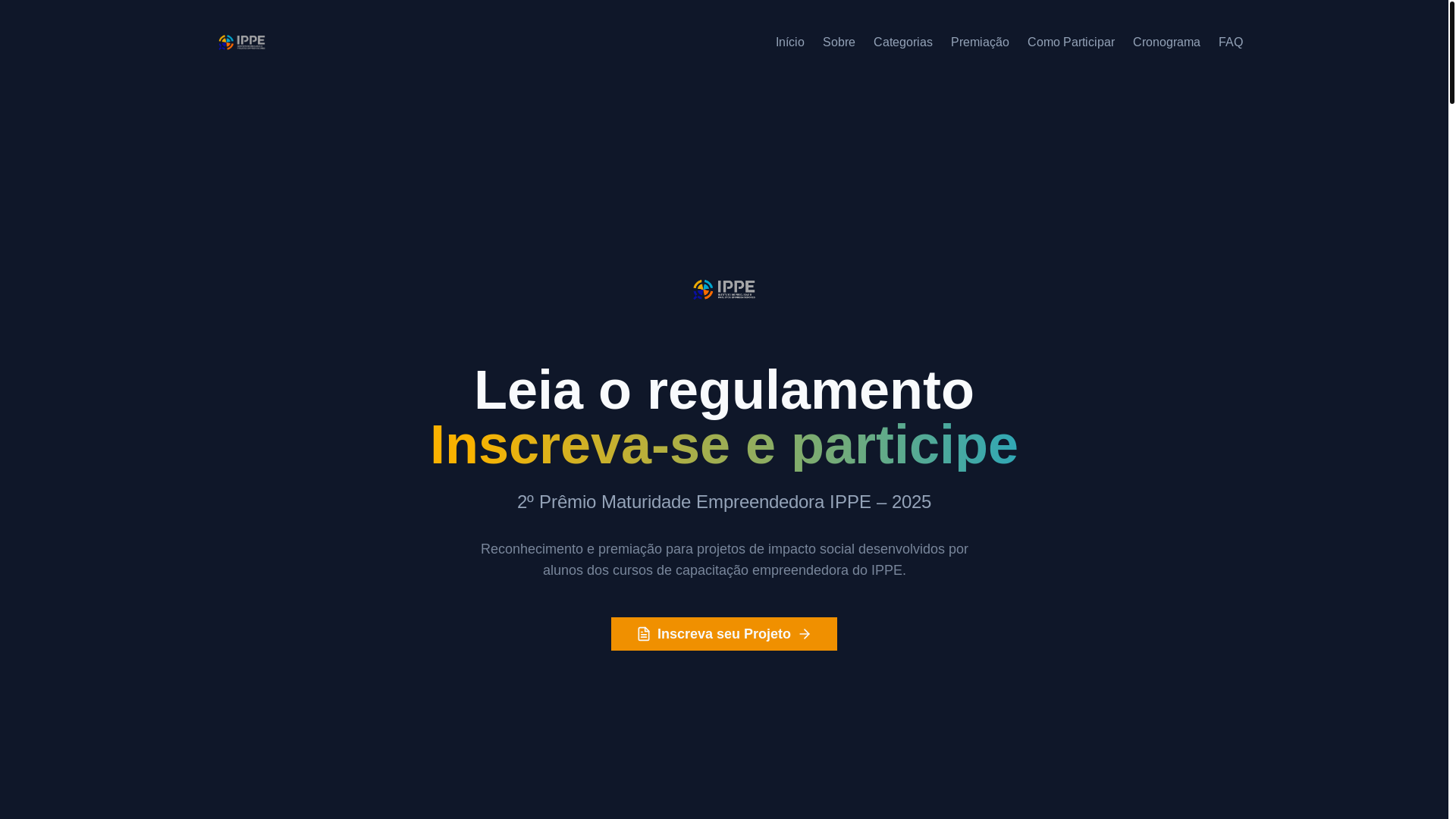 website screenshot of https://2premiomaturidadeempreendedoraippe2025.com/