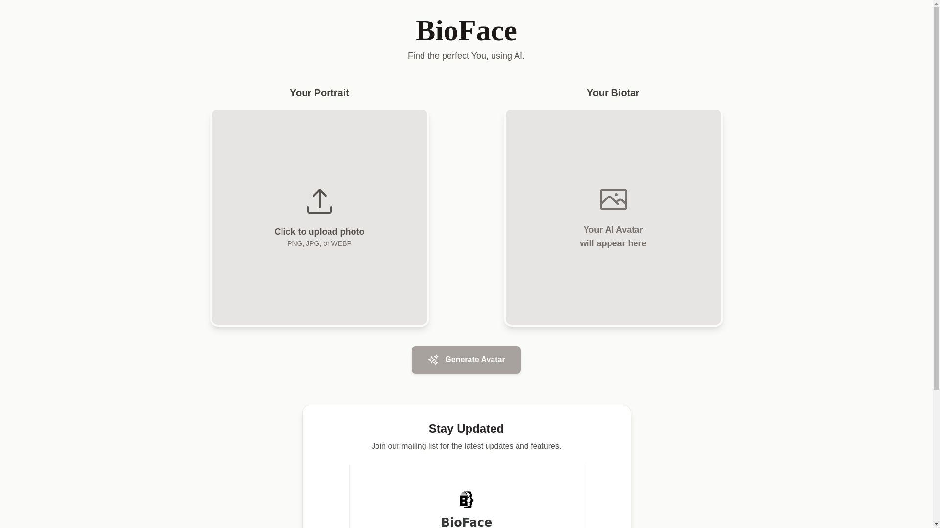 website screenshot of https://bioface.pages.dev/