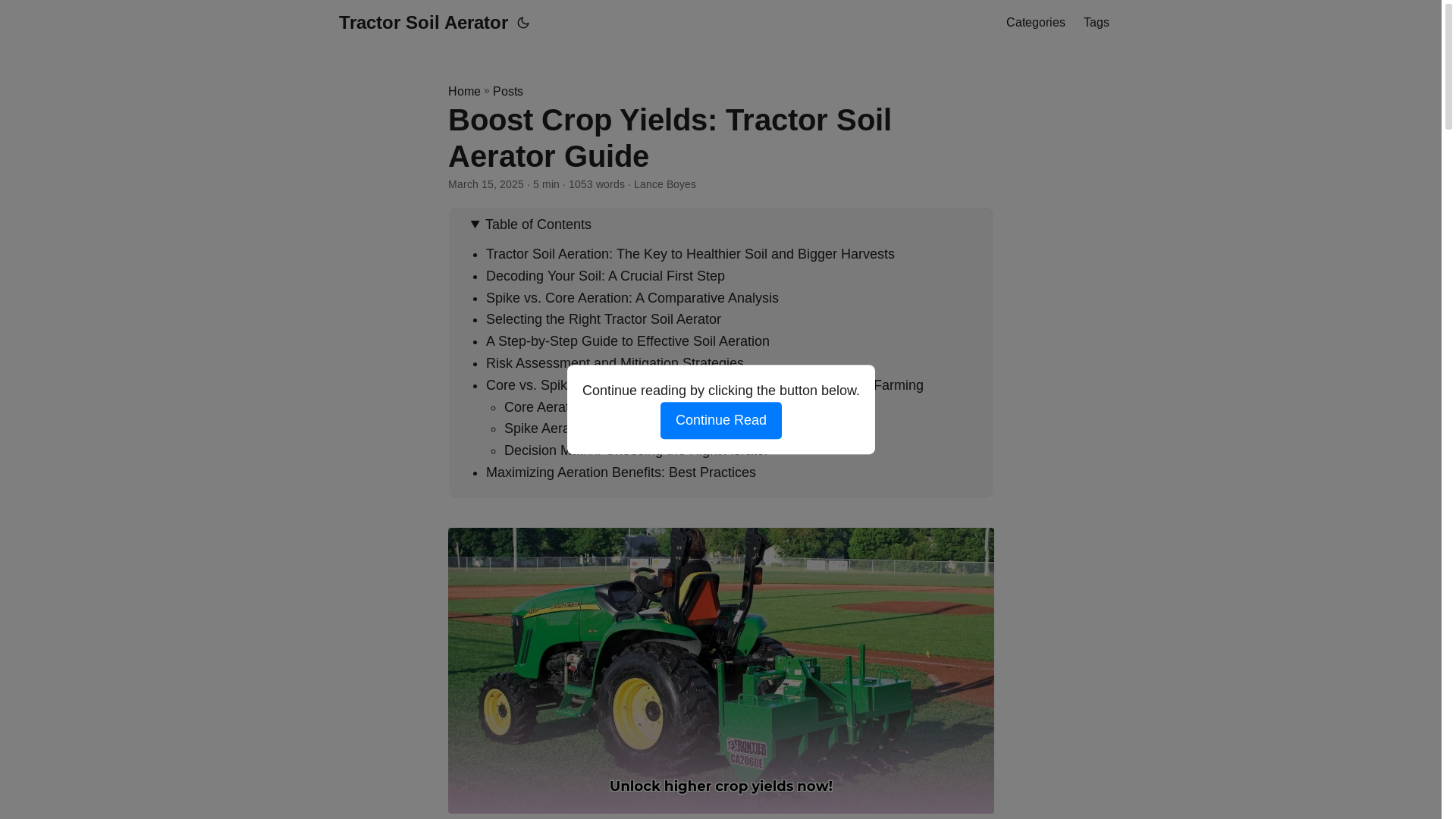 website screenshot of https://tractor-soil-aerator.pages.dev/