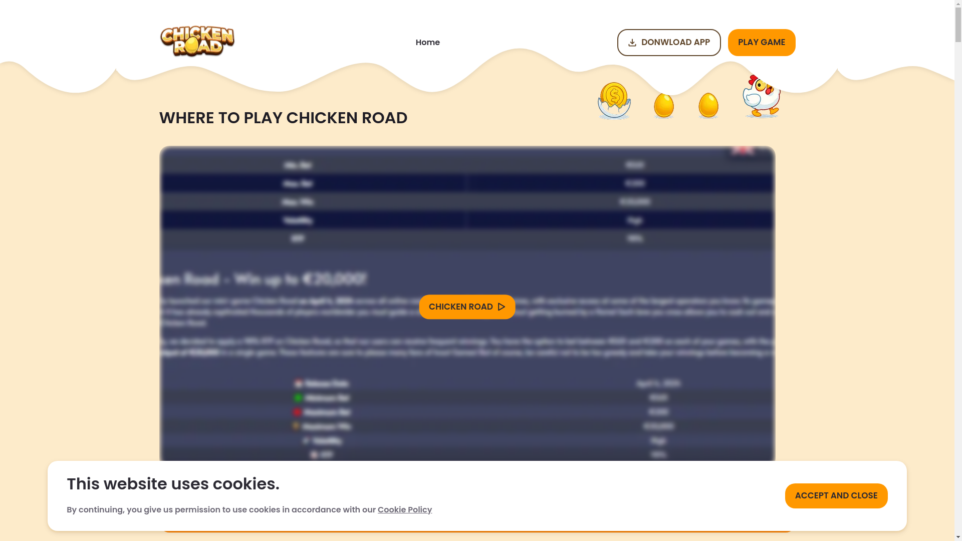 website screenshot of https://chickenroads.ing/