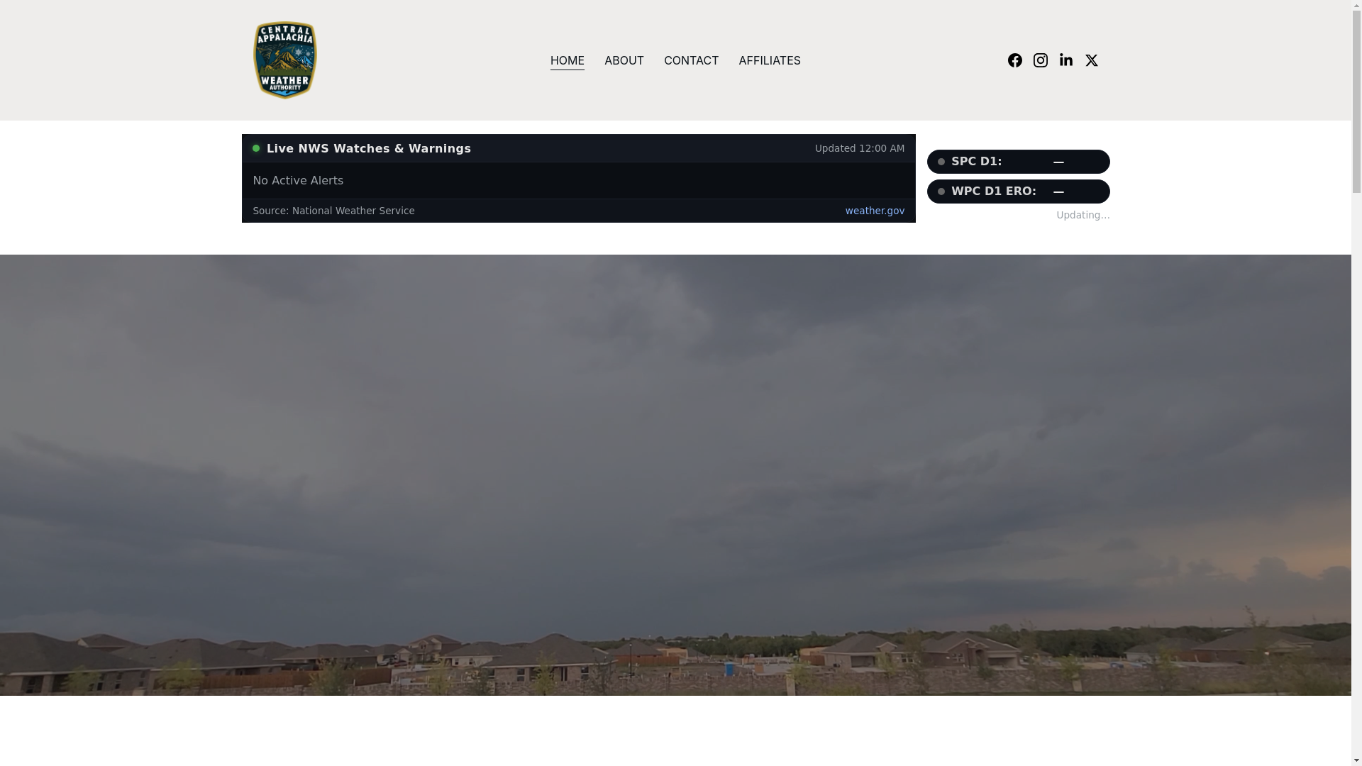 website screenshot of https://appalachiaweather.com/