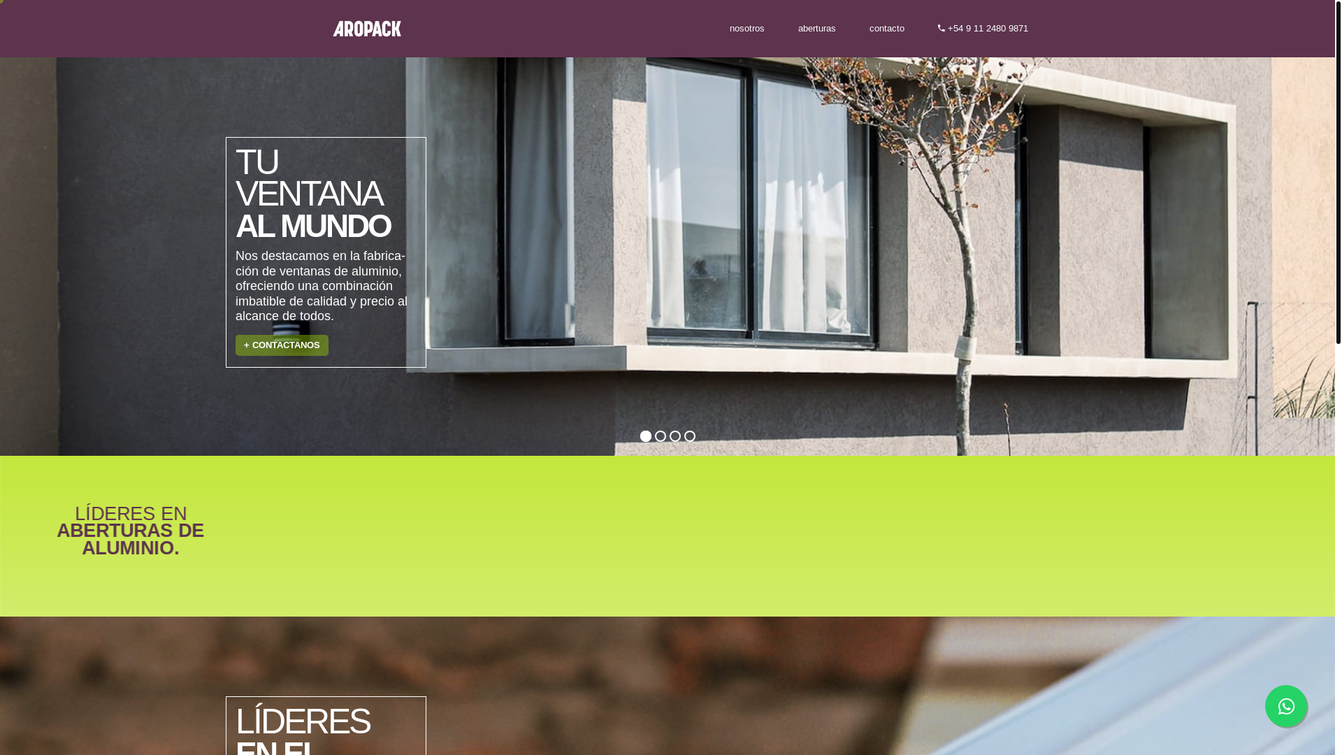website screenshot of https://aropackaberturas.pages.dev/