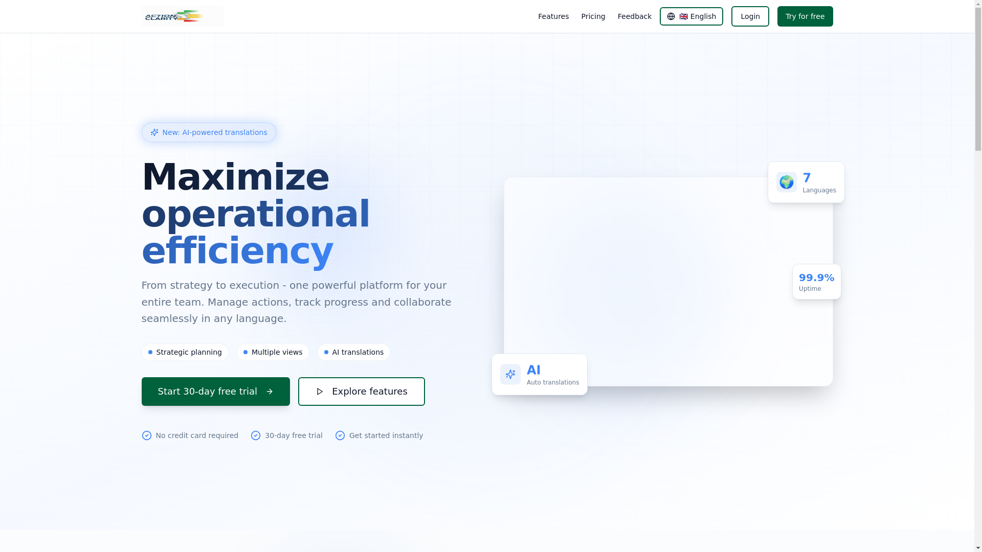 website screenshot of https://actionclarity.eu/