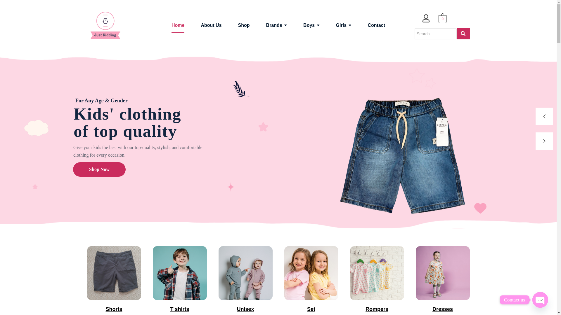 website screenshot of https://justkidding.com.pk/